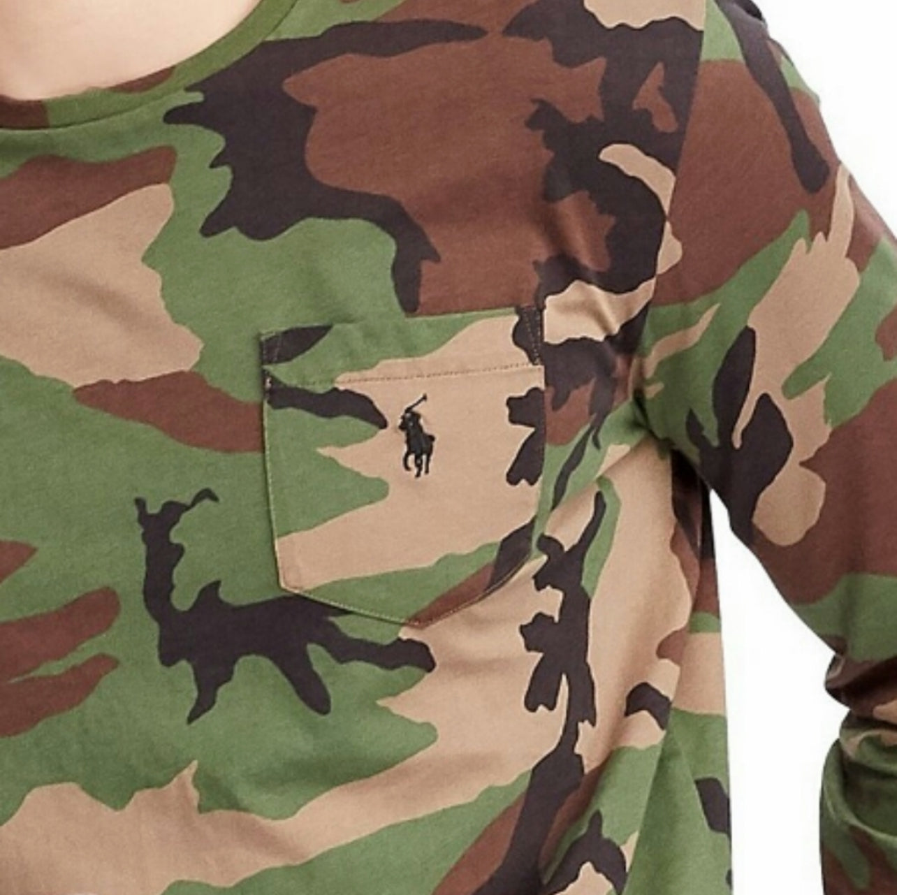 Camiseta cuello redondo Polo Ralph Lauren 🏇🏼 diseño camuflaje manga larga Talla M