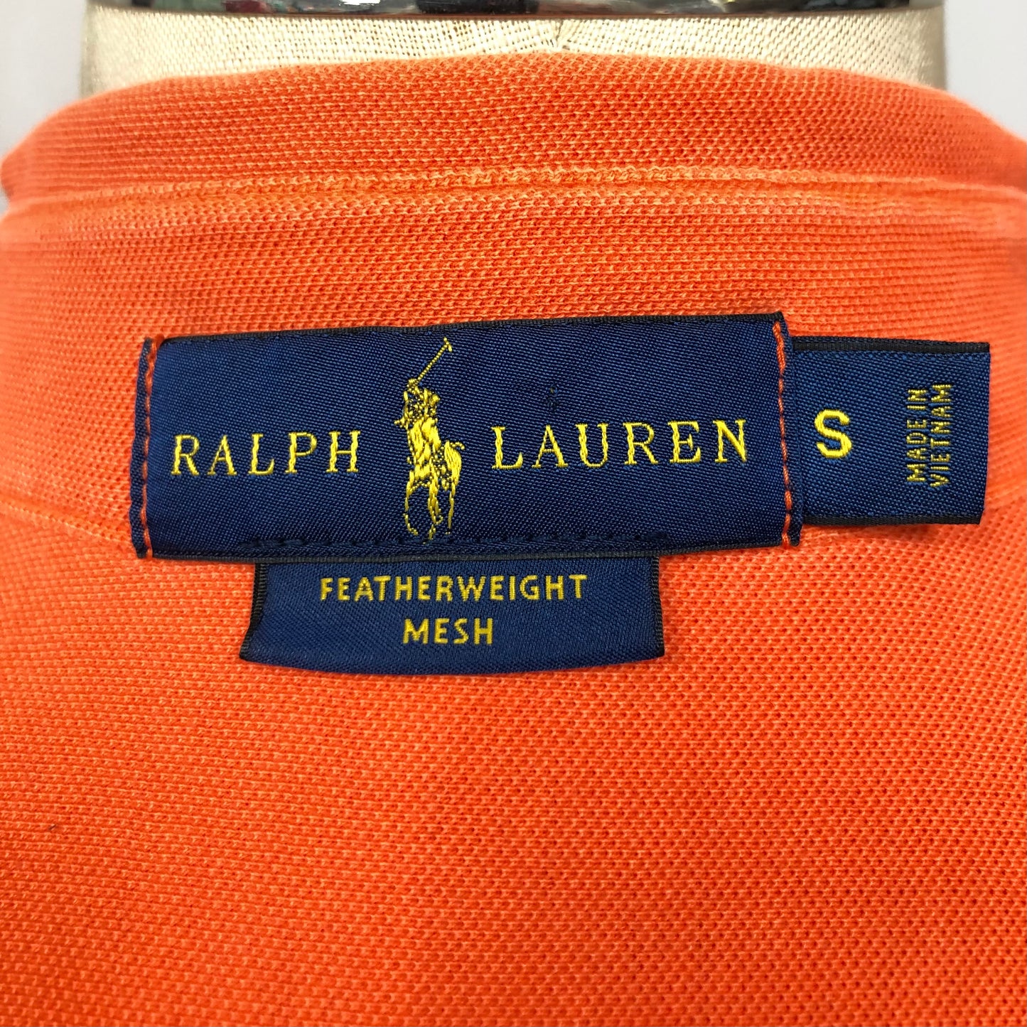 Camisa Polo Ralph Lauren 🏇🏼 Tela camiseta (Featherweight Mesh) en color naranja Talla S Entalle Regular (ver descripción)