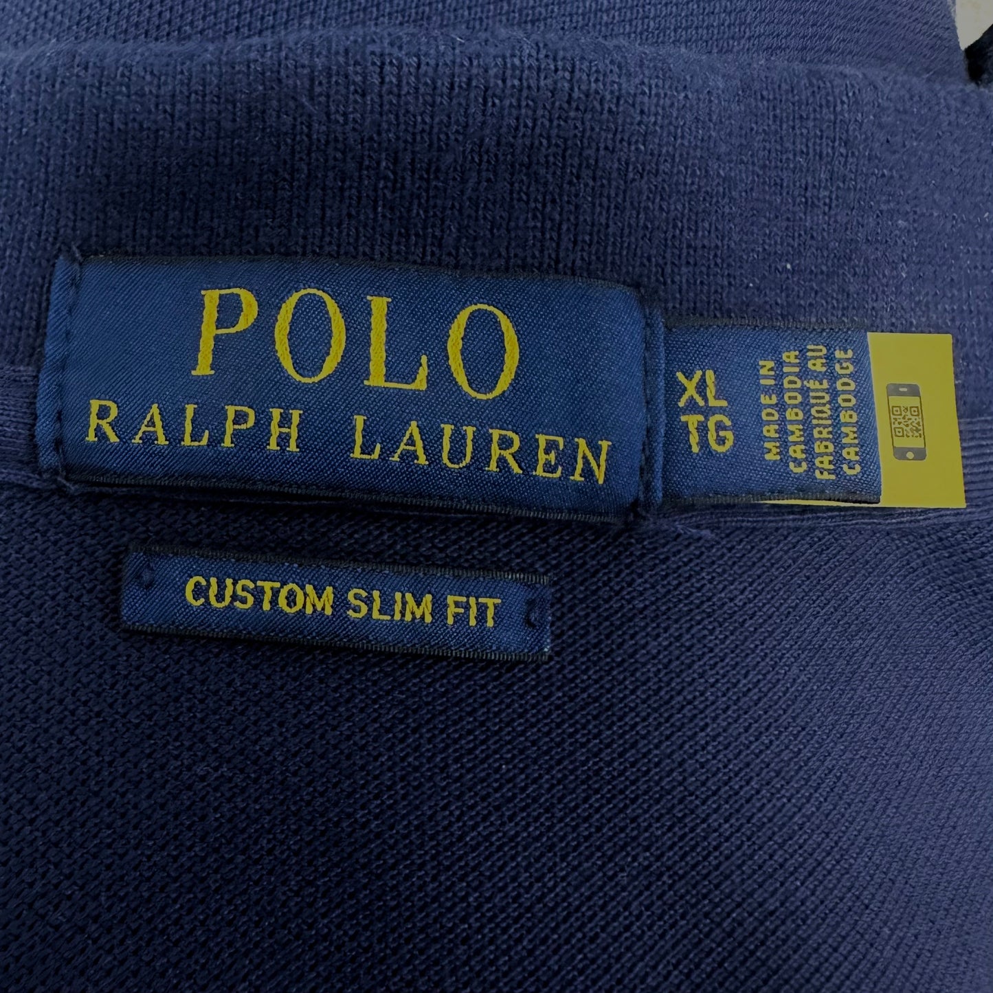 Camiseta Polo Ralph Lauren 🏇🏼color azul oscuro con logo big pony Talla XL Entalle Custom Slim Fit