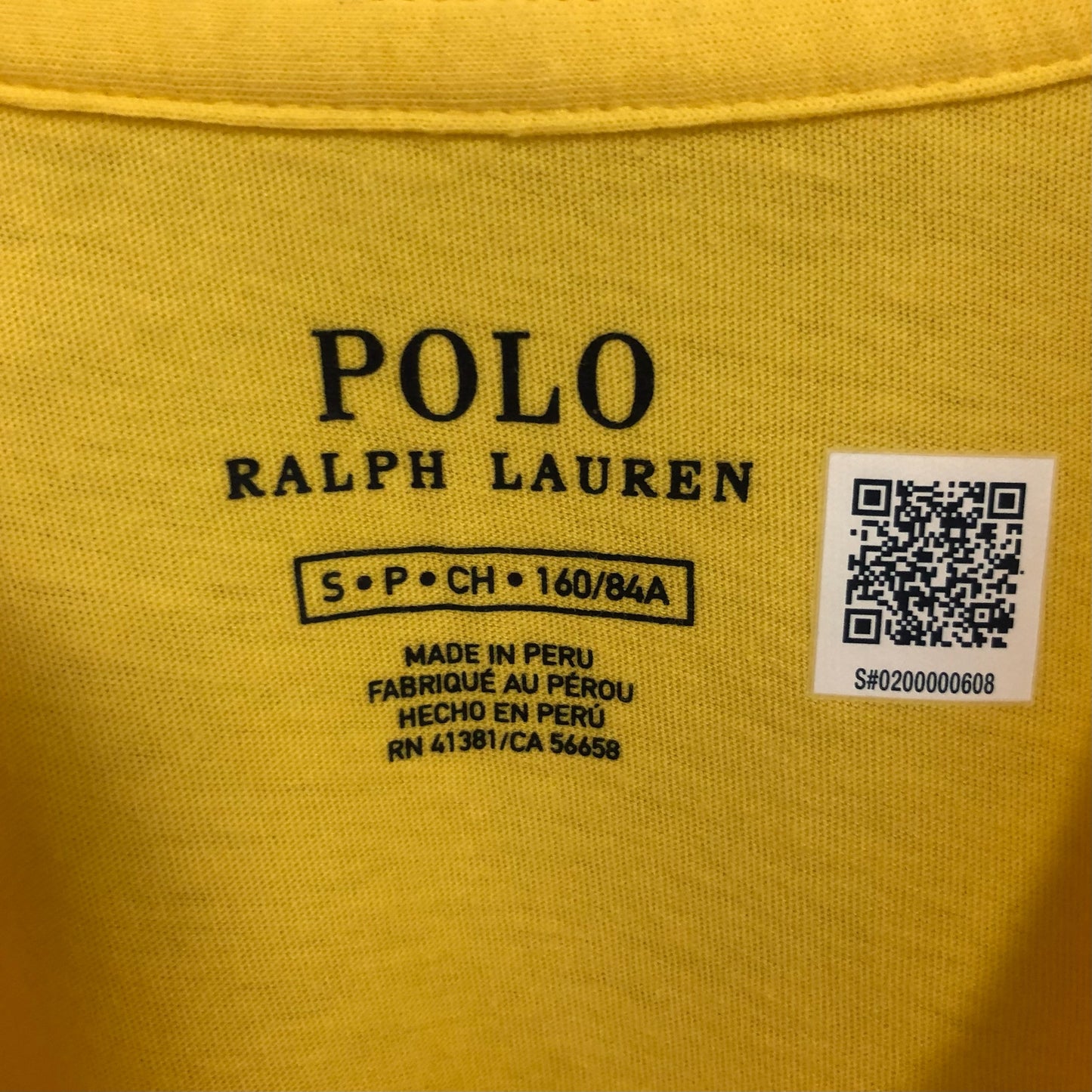 Camiseta de mujer cuello redondo Polo Ralph Lauren 🏇🏼 color amarillo intenso con logo en azul Navy Talla S Entalle Regular