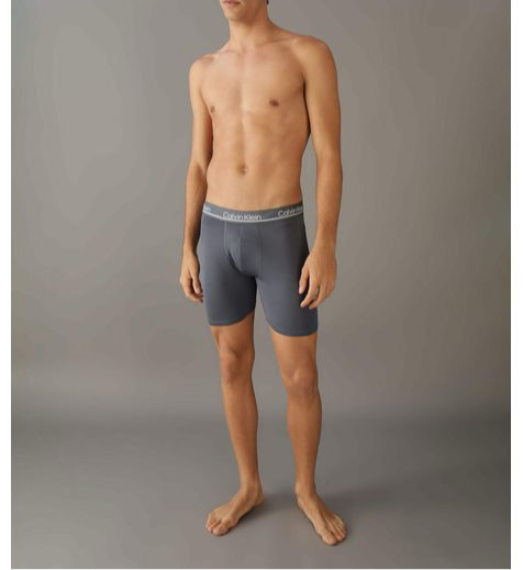 Boxer Briefs Calvin Klein de Microfibra - Tela ligera en color gris en Talla L