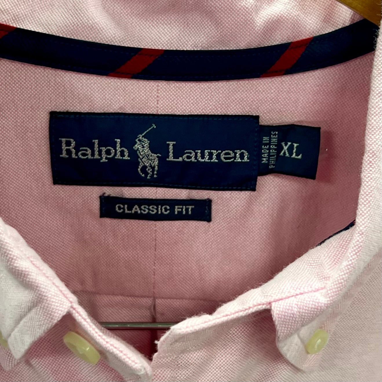 Camisa de botones Polo Ralph Lauren 🏇🏼 Oxford en color rosado claro Talla XL Entalle Clásico