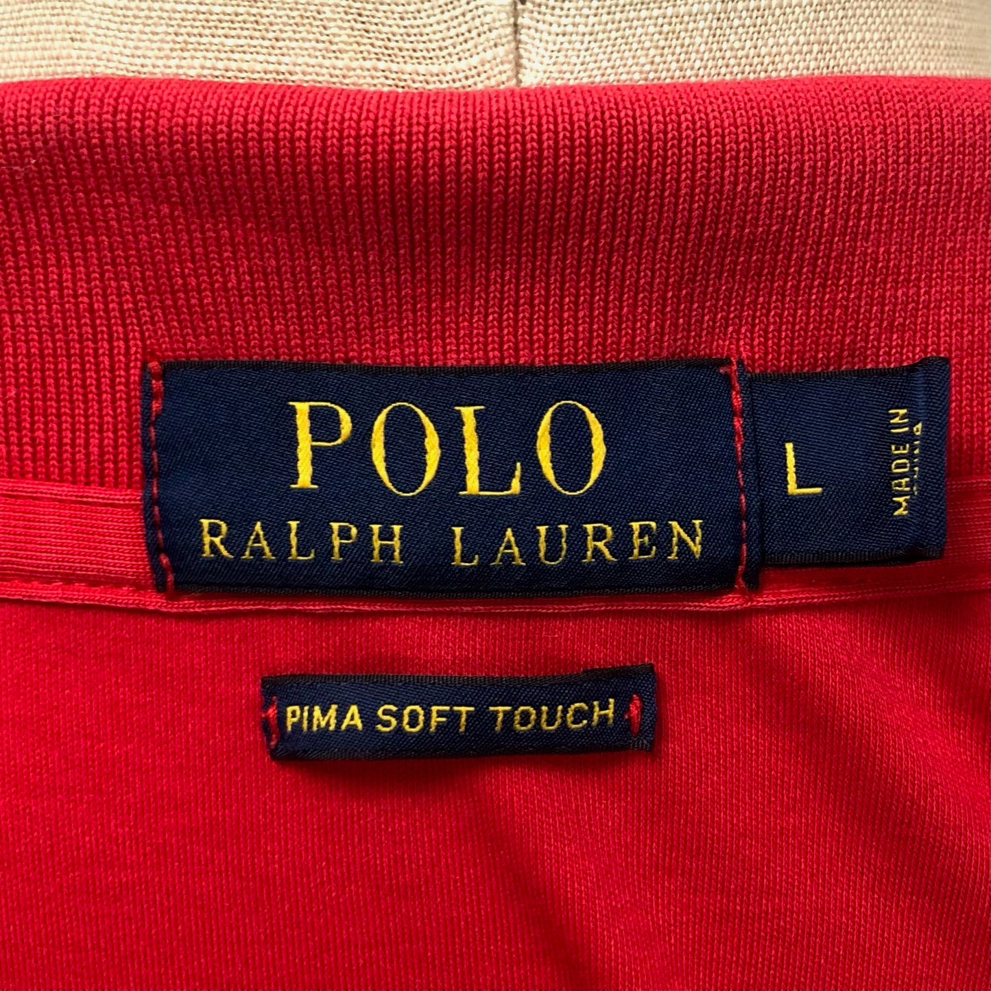 Camiseta Polo Ralph Lauren 🏇🏼 Pima color rojo Talla L Entalle Regular