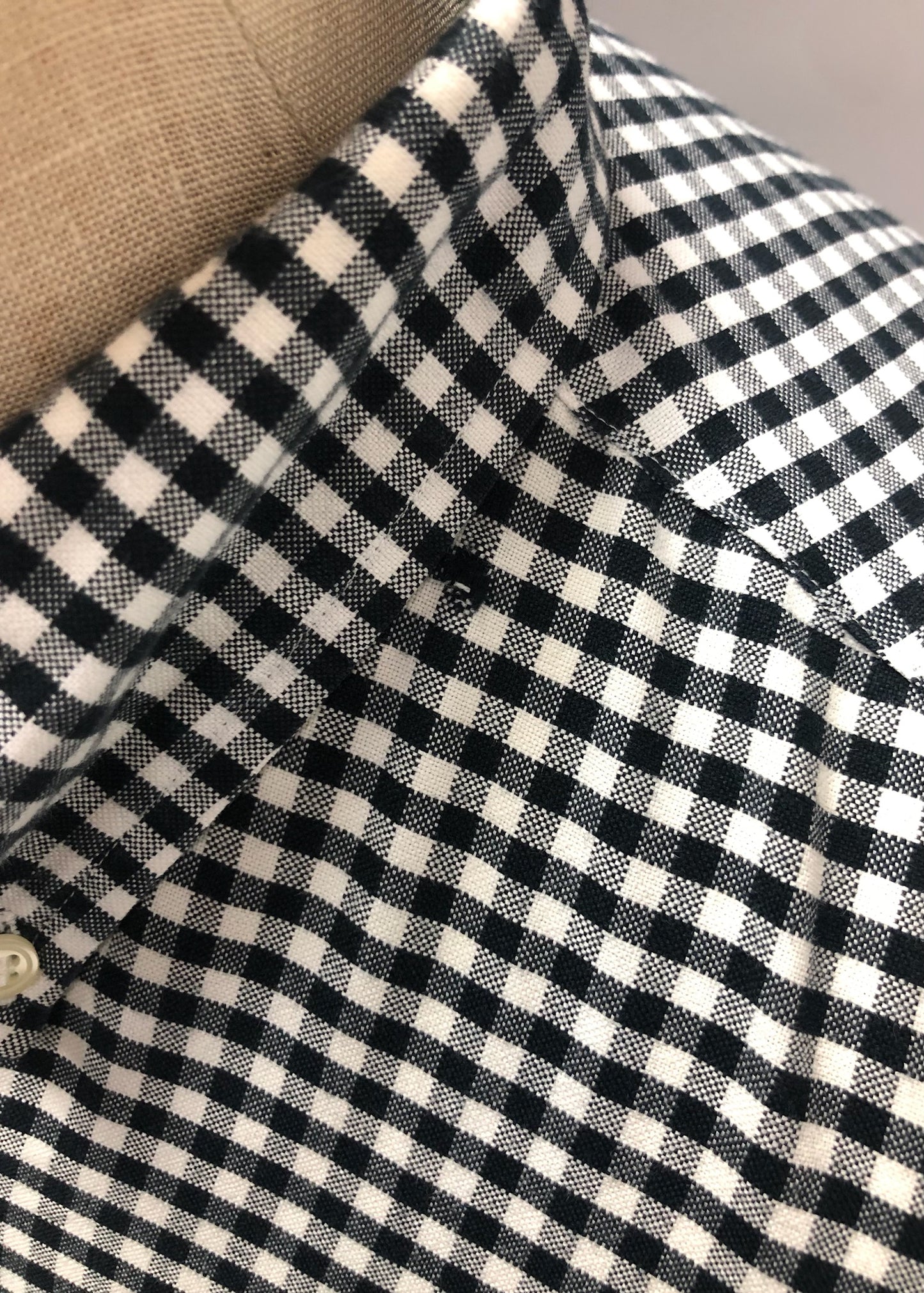 Camisa Polo Ralph Lauren 🏇🏼 de cuadros gingham negro y blanco Talla L Entalle Regular (ver descripción)