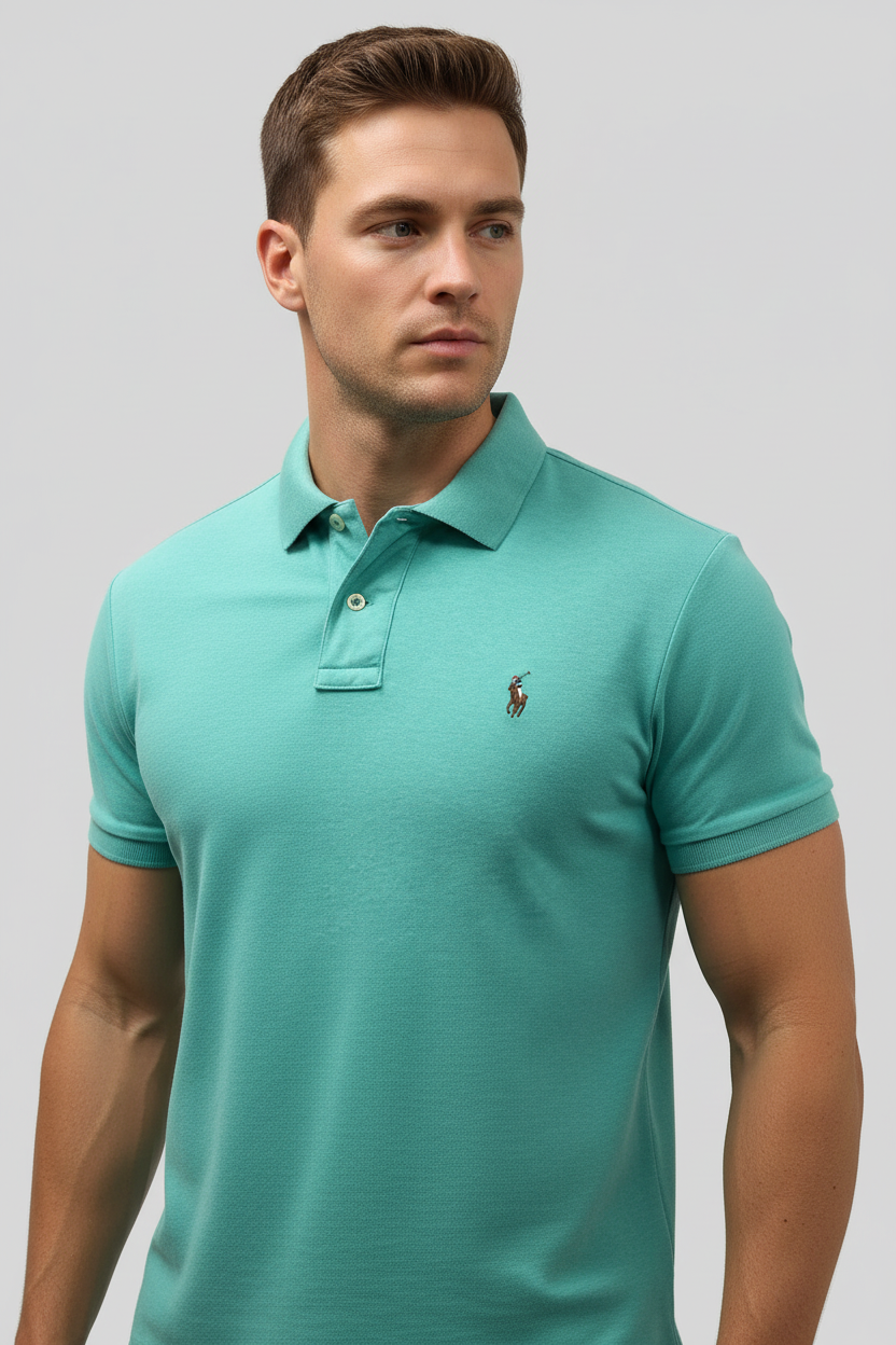 Camiseta Polo Ralph Lauren 🏇🏼 color turquesa Talla M Entalle Regular