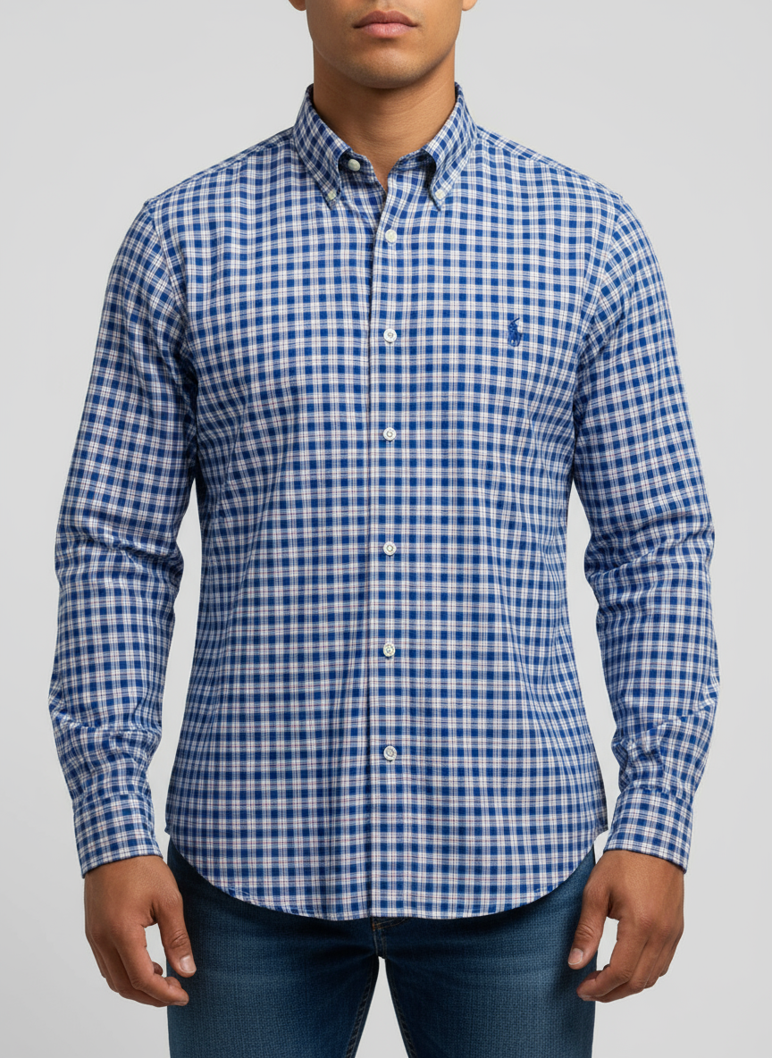 Camisa de botones Polo Ralph Lauren 🏇🏼 de cuadros azul, rojo y blanco Talla M Entalle Regular