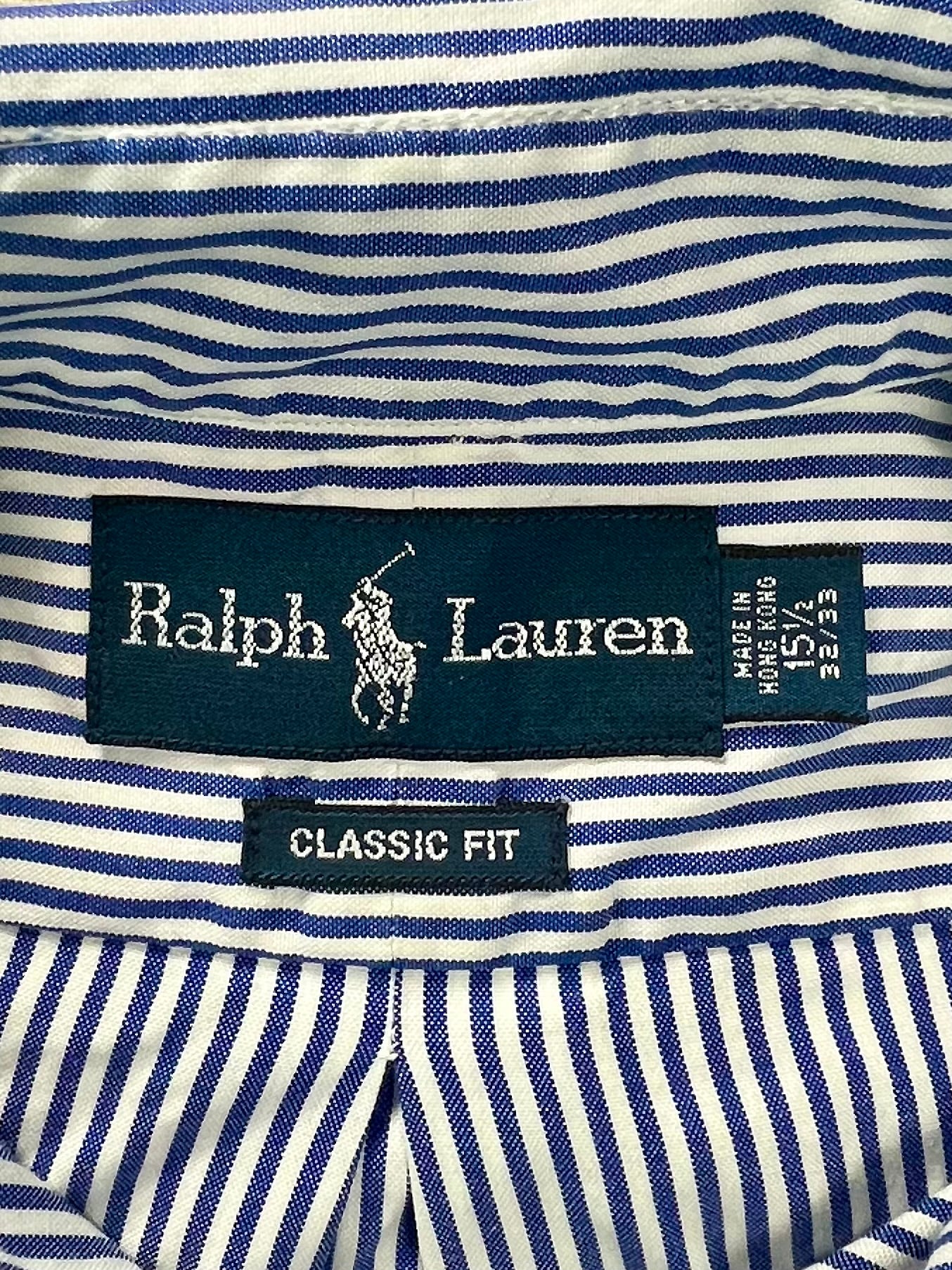 Camisa de botones Polo Ralph Lauren 🏇🏼 de rayas en color azul navy y blanco Talla M Entalle Clásico