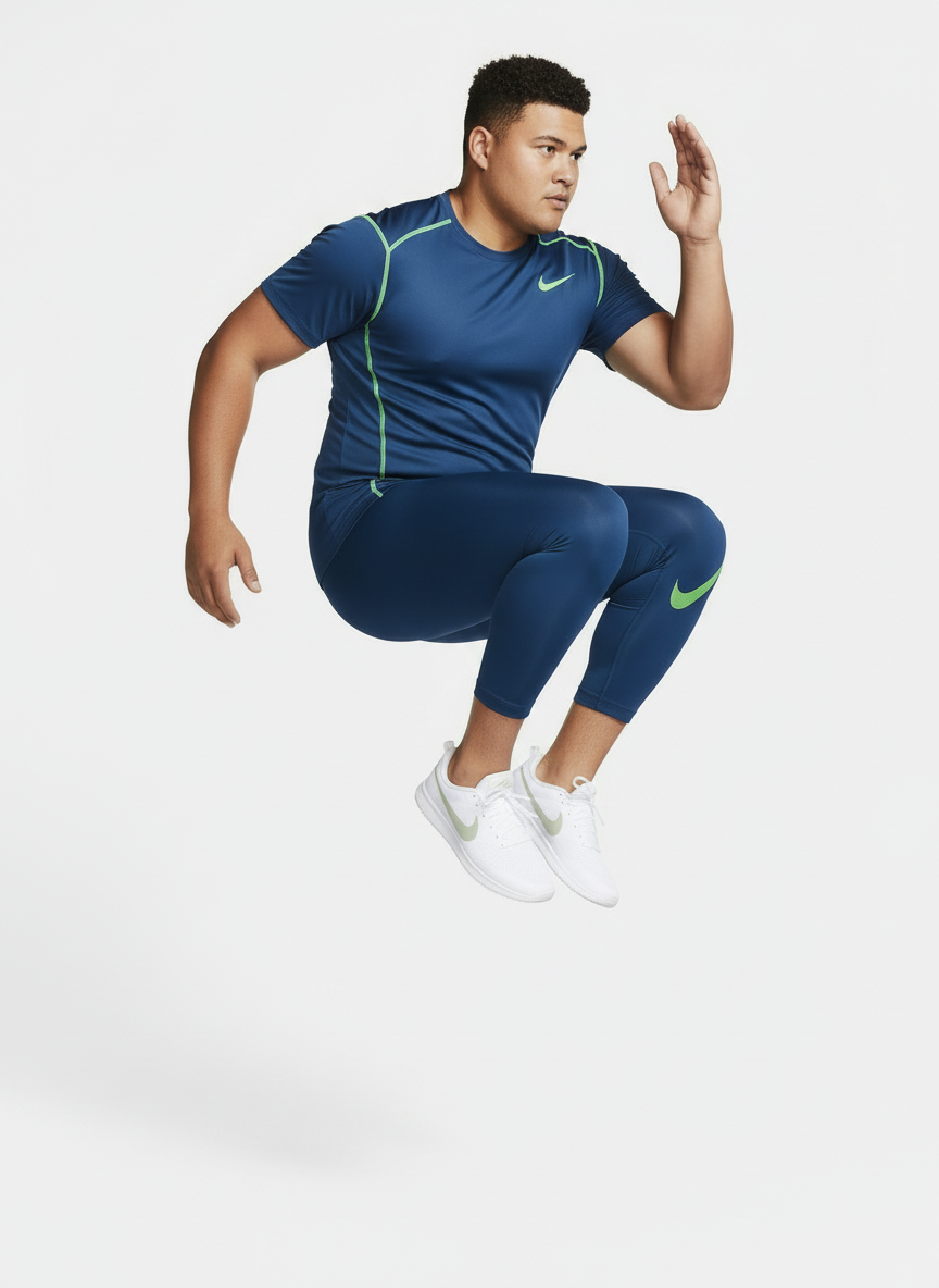 Mallas de entrenamiento Nike ✔️ Pro Dri-FIT para hombre Color Azul y verde Talla L