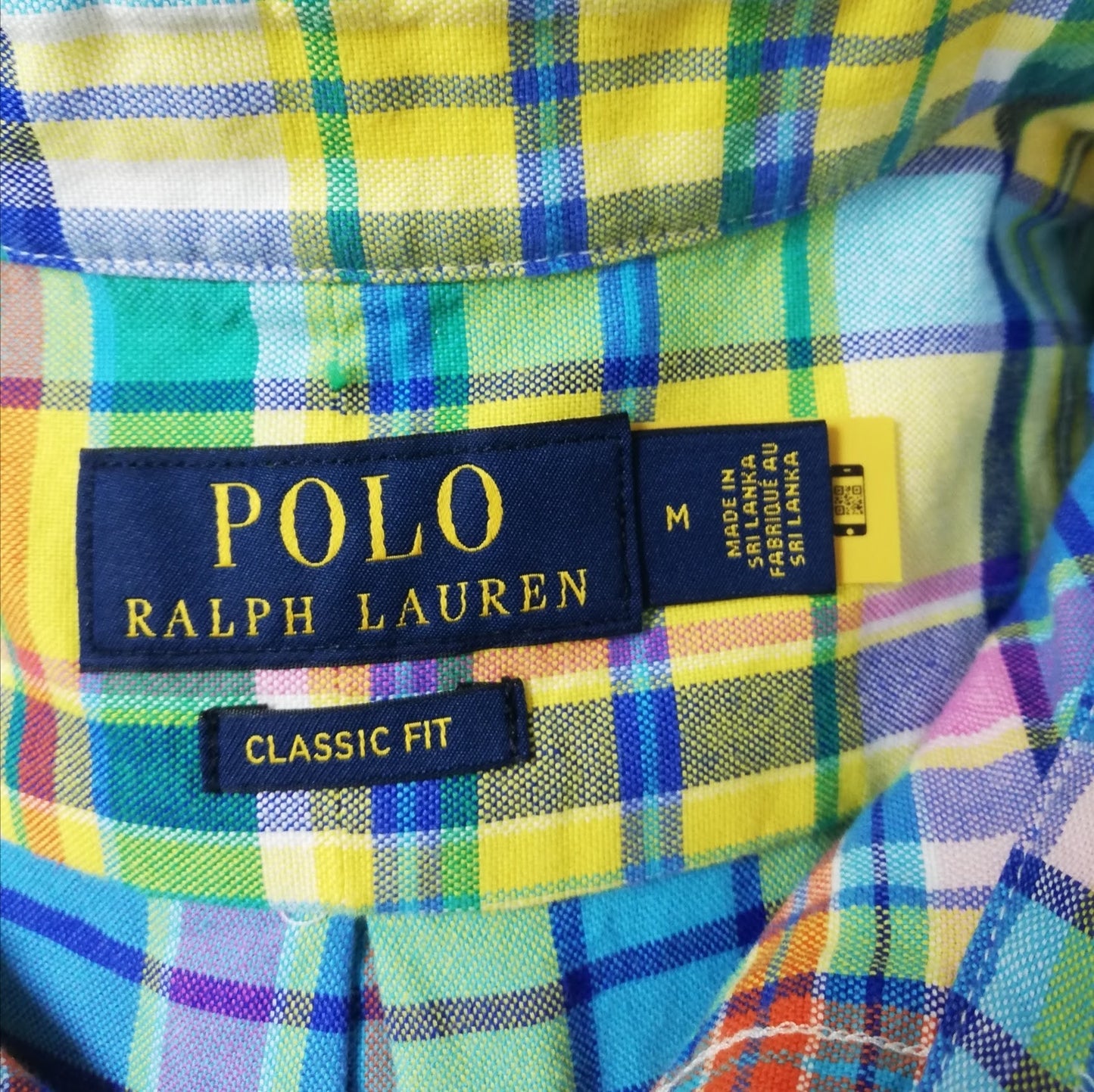 Camisa Polo Ralph Lauren 🏇🏼 con patron de cuadros tartán multicolor Talla M Entalle Clásico