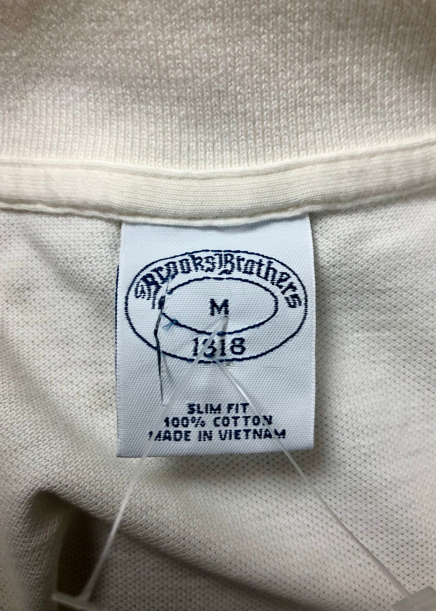 Camiseta Polo Brooks Brothers 🐑 color blanco Talla M Entalle Slim Fit