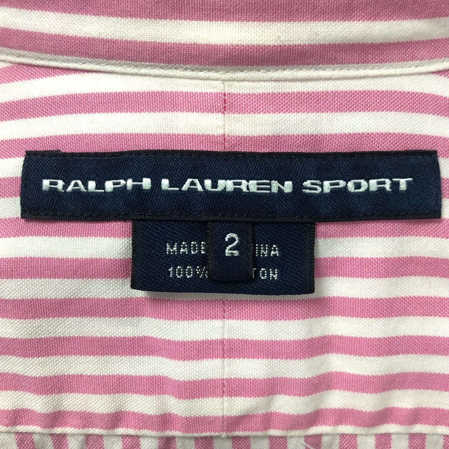 Camisa de mujer Polo Ralph Lauren 🏇🏼 con patrón de rayas en rosado y blanco Talla XS (2) Entalle Regular
