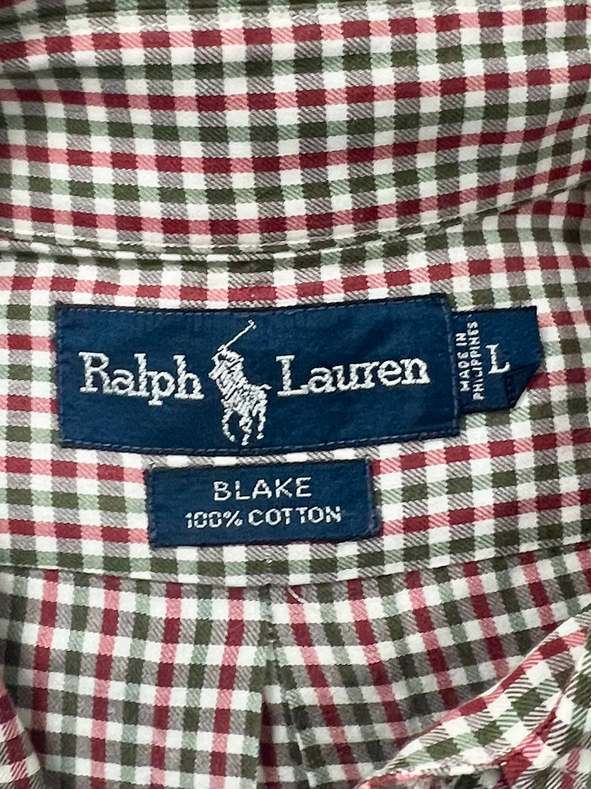 Camisa de botones Polo Ralph Lauren 🏇🏼 con cuadros en color verde oscuro, rojo y blanco Talla XL Entalle Regular