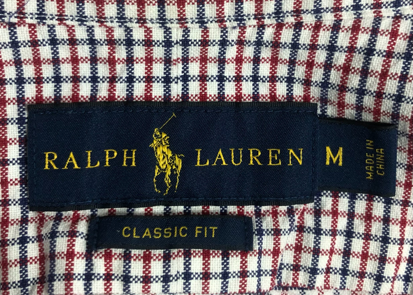 Camisa de botones Polo Ralph Lauren 🏇🏼 Oxford de cuadros rojo, azul y blanco Talla M Entalle Clásico