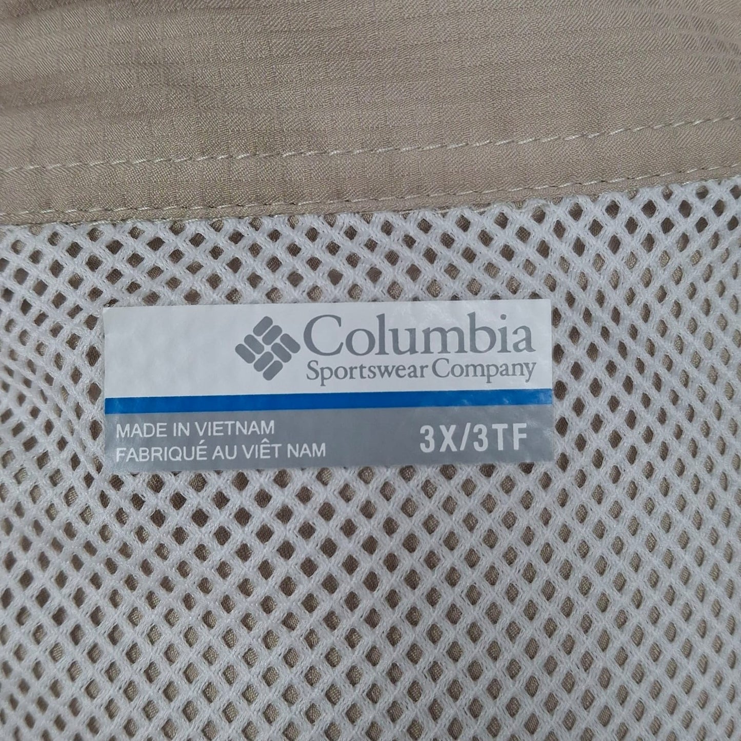 Camisa Columbia 🔹color Kaki con Omni Shade Manga larga Talla 3XL