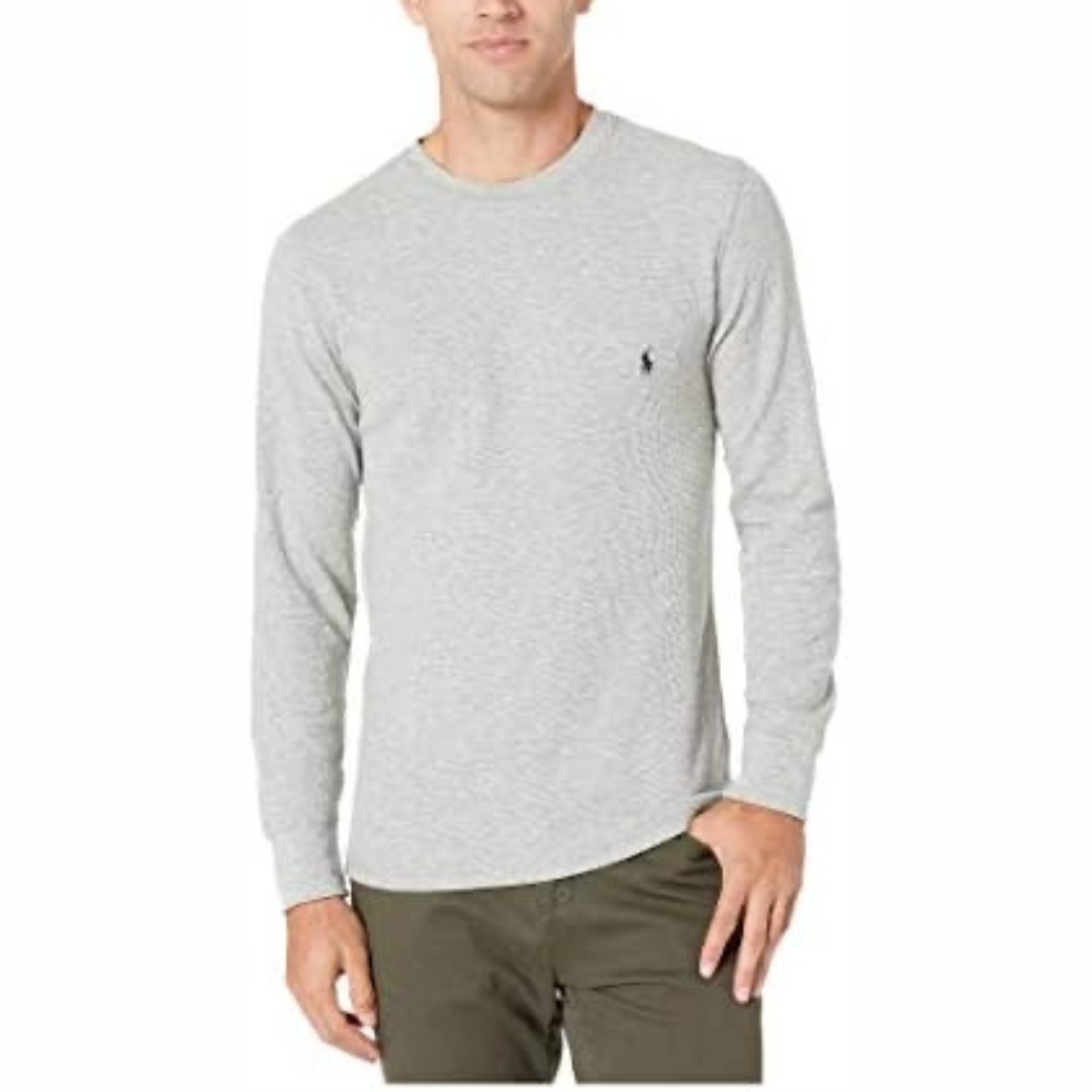 Camiseta cuello redondo Polo Ralph Lauren 🏇🏼 color gris manga larga Talla L Custom Slim Fit