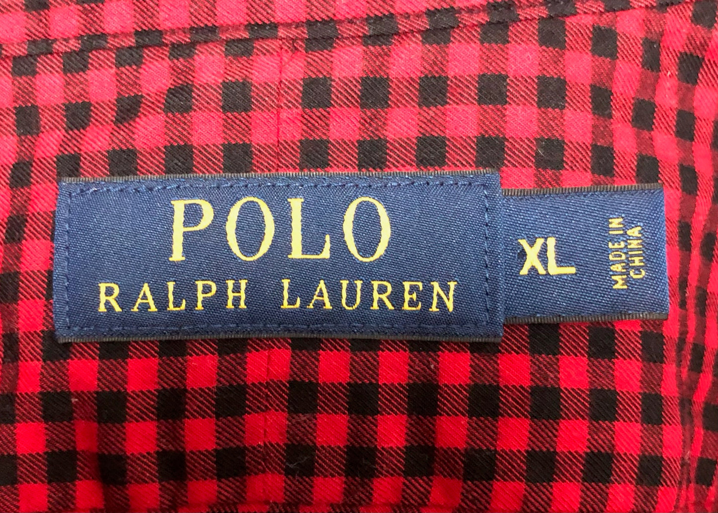 Camisa de botones Polo Ralph Lauren 🏇🏼 de cuadros gingham rojo y negro Talla XL Entalle Regular