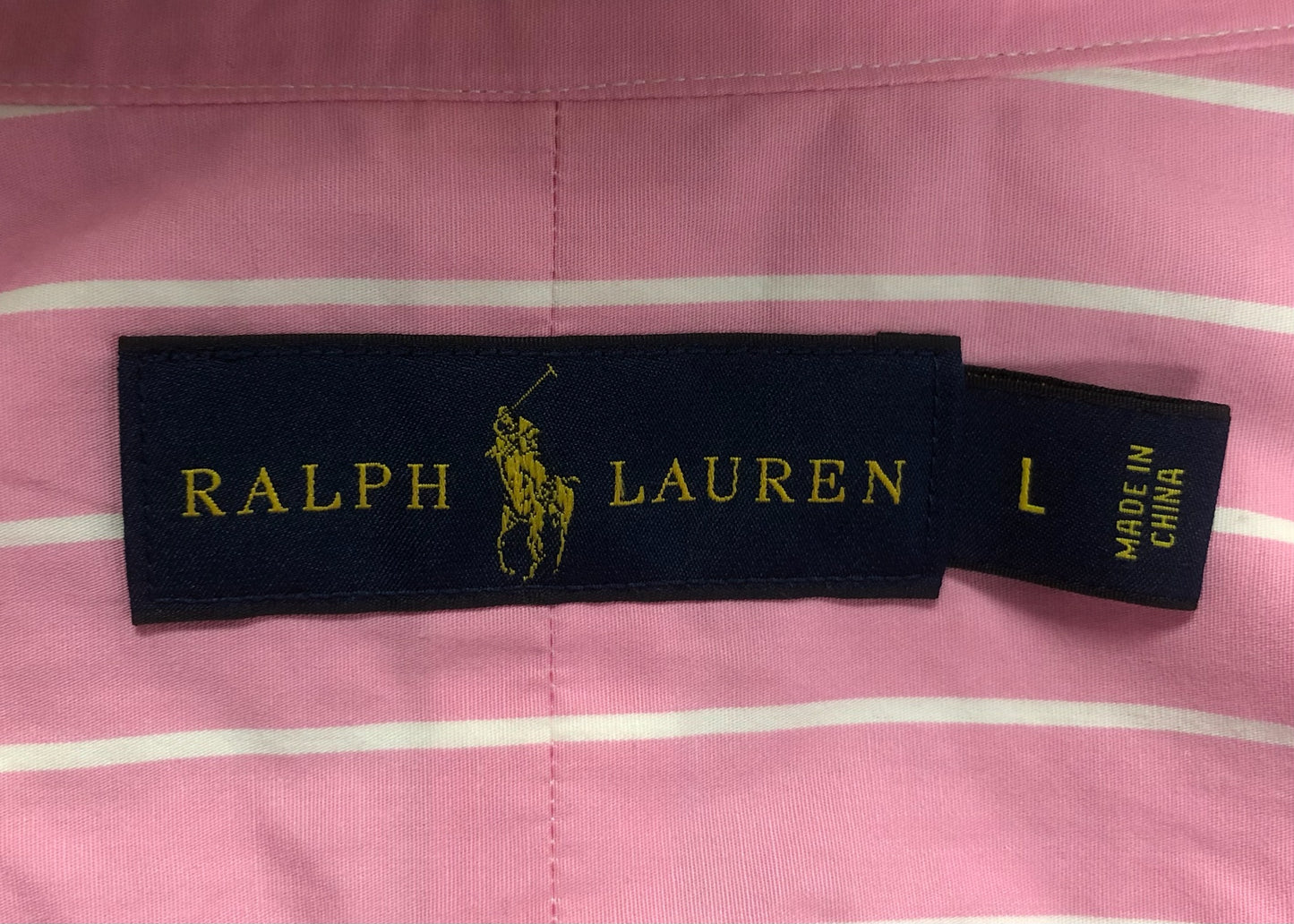 Camisa Polo Ralph Lauren 🏇🏼 de rayas en color rosado y blanco Talla L Entalle Regular