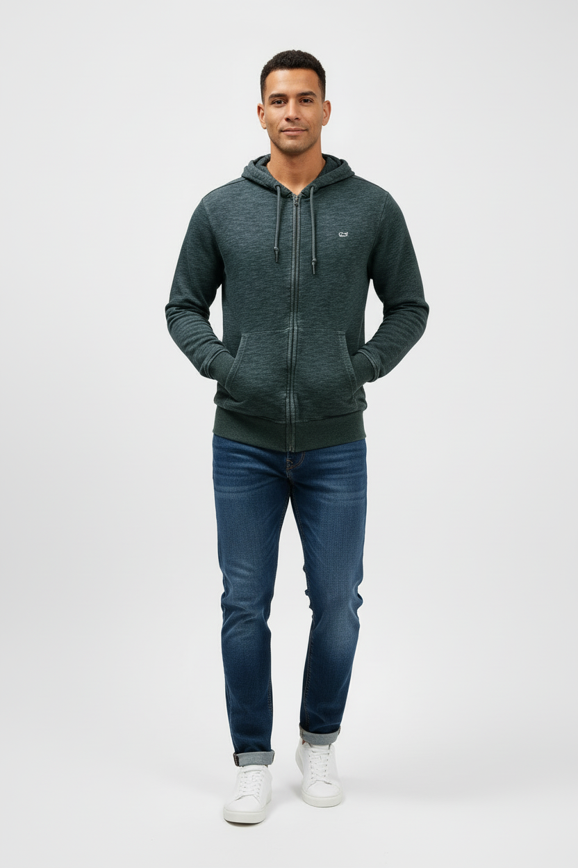 Sudadera Hoodie con capucha Vineyard Vines 🐳 color gris oscuro con ziper Talla S