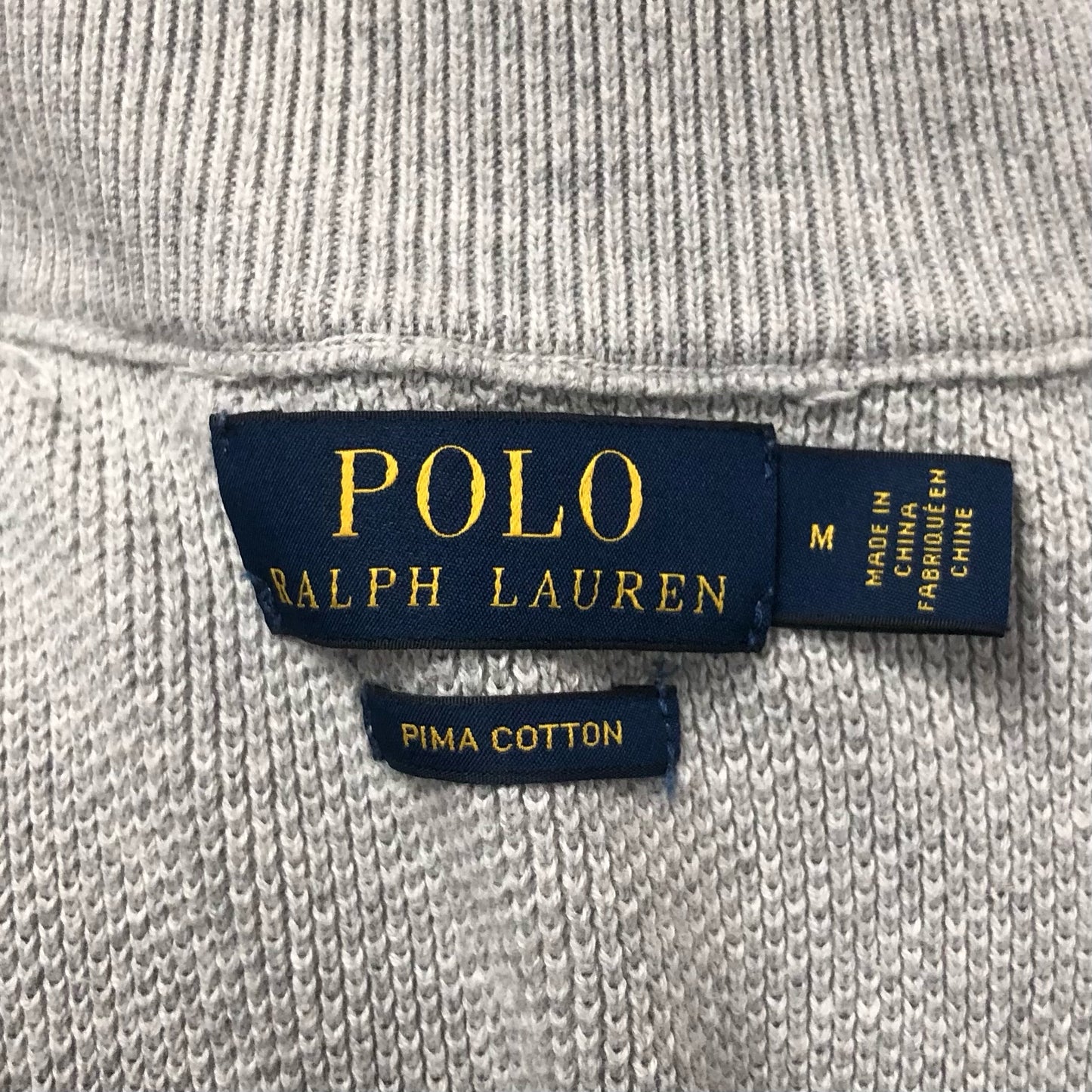 Sueter Jersey color gris claro con logo gris Polo Ralph Lauren 🏇🏼 Talla M Tela algodón Pima