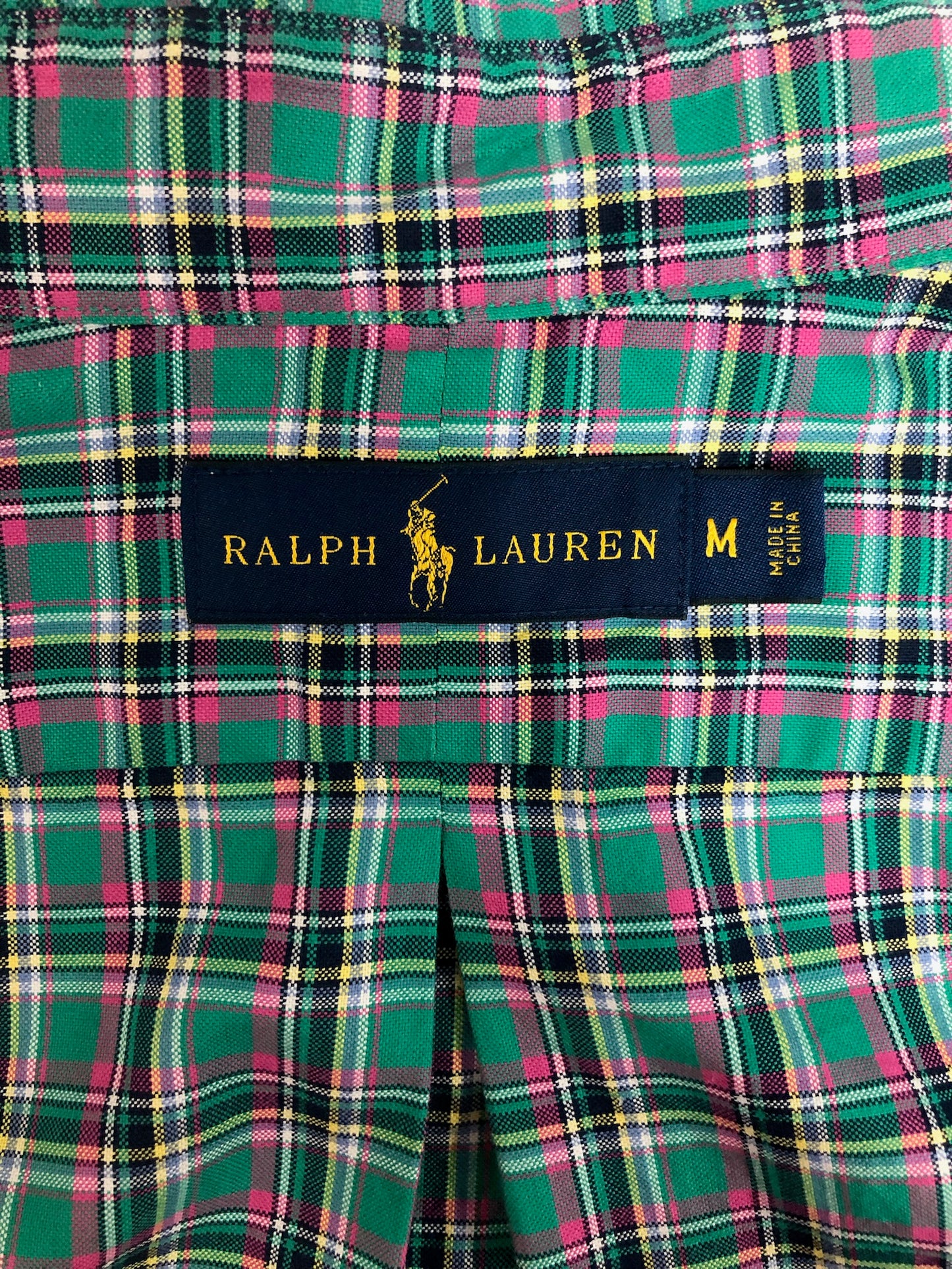Camisa de botones Polo Ralph Lauren 🏇🏼 de cuadros verde, rosado y blanco Talla M Entalle Regular