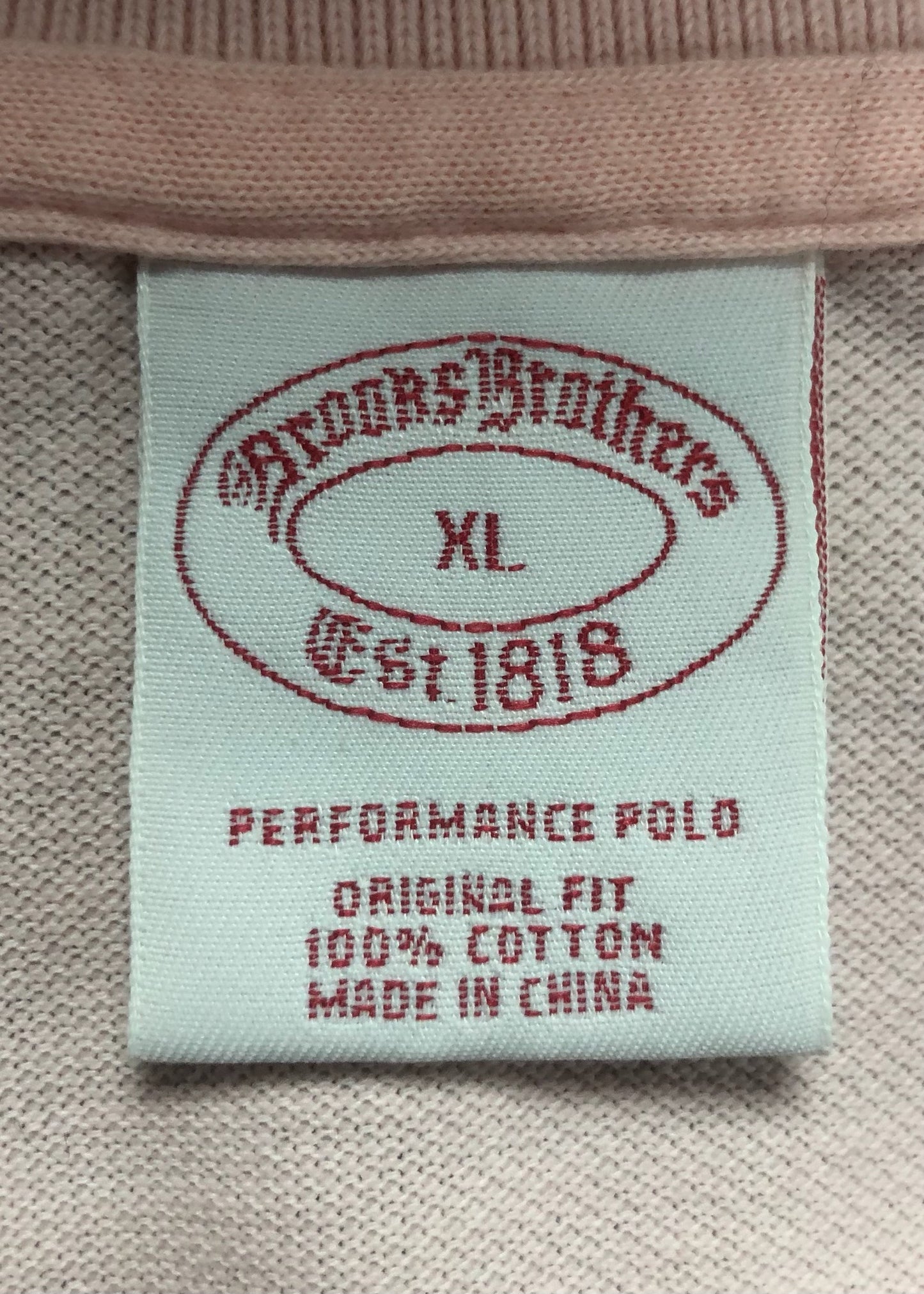 Camiseta Polo Brooks Brothers 🐑 color naranja claro con Talla XXL Entalle Regular