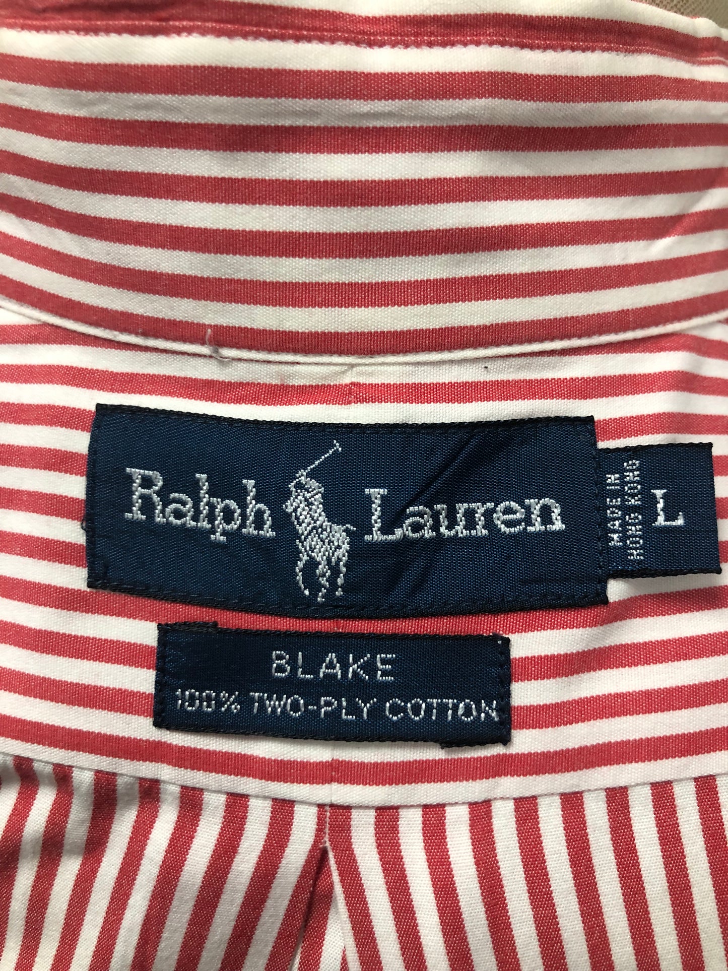 Camisa de botones Polo Ralph Lauren 🏇🏼 con rayas en color rojo y blanco Talla XL Entalle Regular