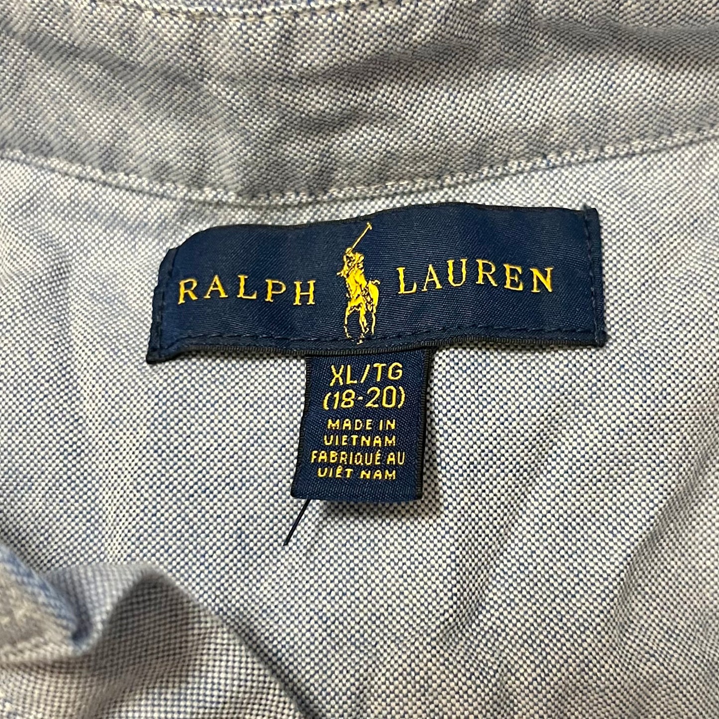 Camisa de niño Polo Ralph Lauren 🏇🏼 Oxford en color celeste Talla XL Entalle Regular