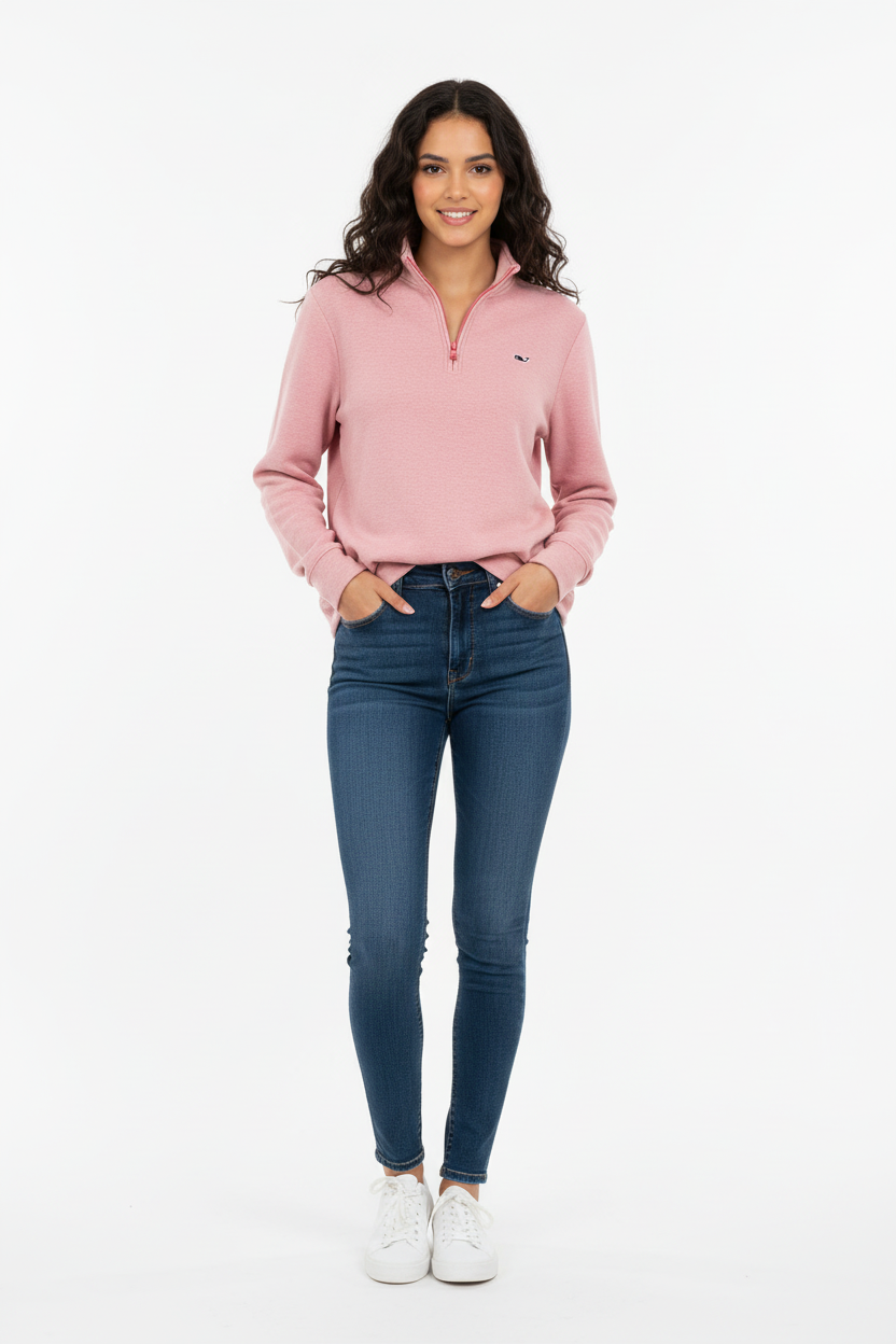 Sueter Jersey de niño o niña Vineyard Vines 🐳 color rosado claro con logo azul navy Talla XL