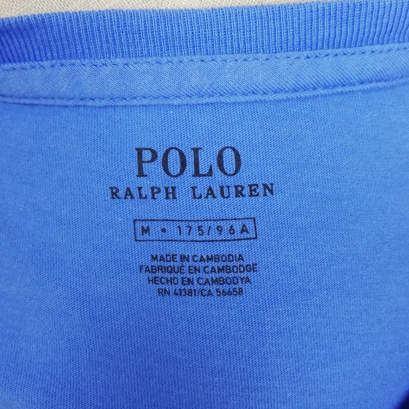 Camiseta cuello redondo Polo Ralph Lauren 🏇🏼 color celeste Talla M Entalle Regular