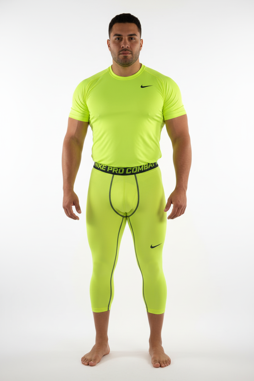 Malla de entrenamiento licra Nike ✔️ Pro Dri-FIT 3/4 para hombre en Color verde intenso Talla L