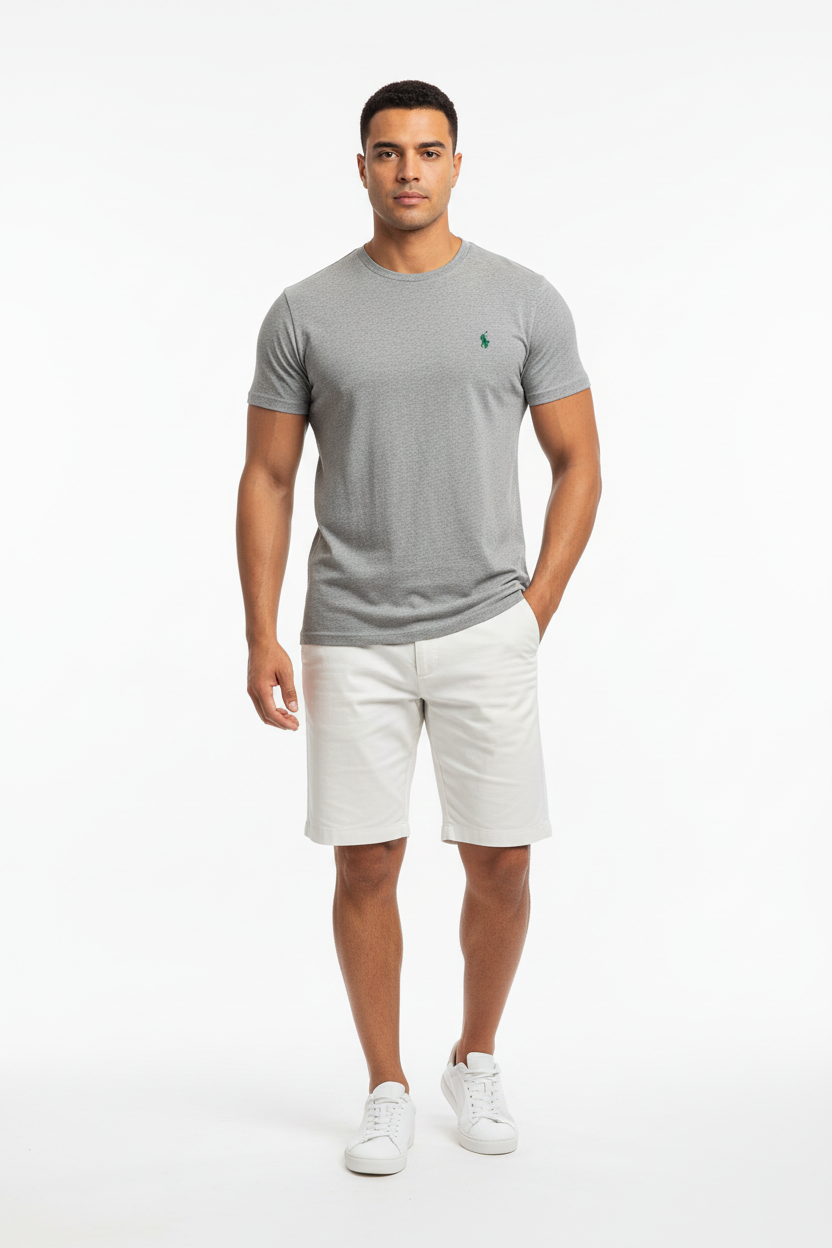 Camiseta cuello redondo Polo Ralph Lauren 🏇🏼 color gris oscuro Talla L Entalle Regular