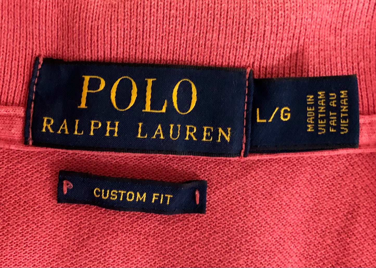 Camiseta Polo Ralph Lauren 🏇🏼 color rosado magenta Talla L Entalle Custom Fit