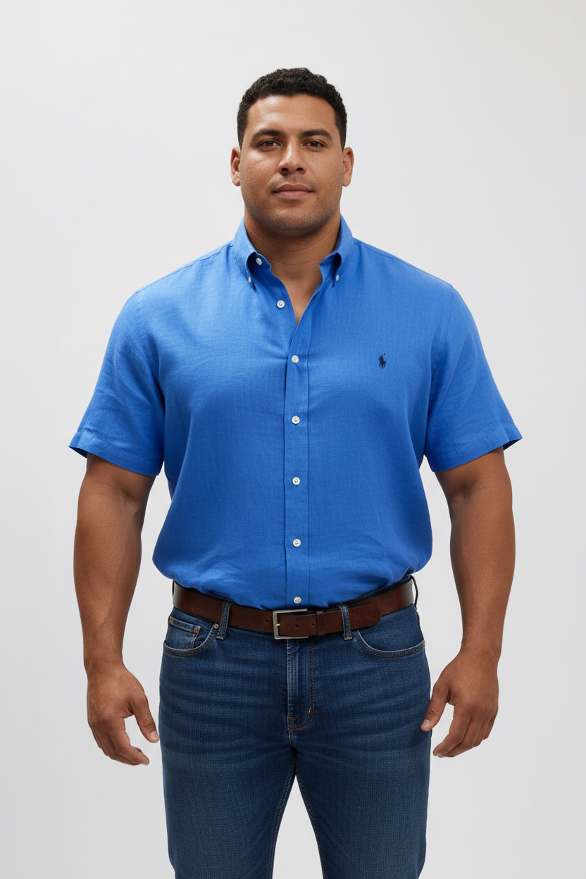 Camisa de botones Polo Ralph Lauren 🏇🏼 De lino en color azul navy Talla XL Entalle Clásico