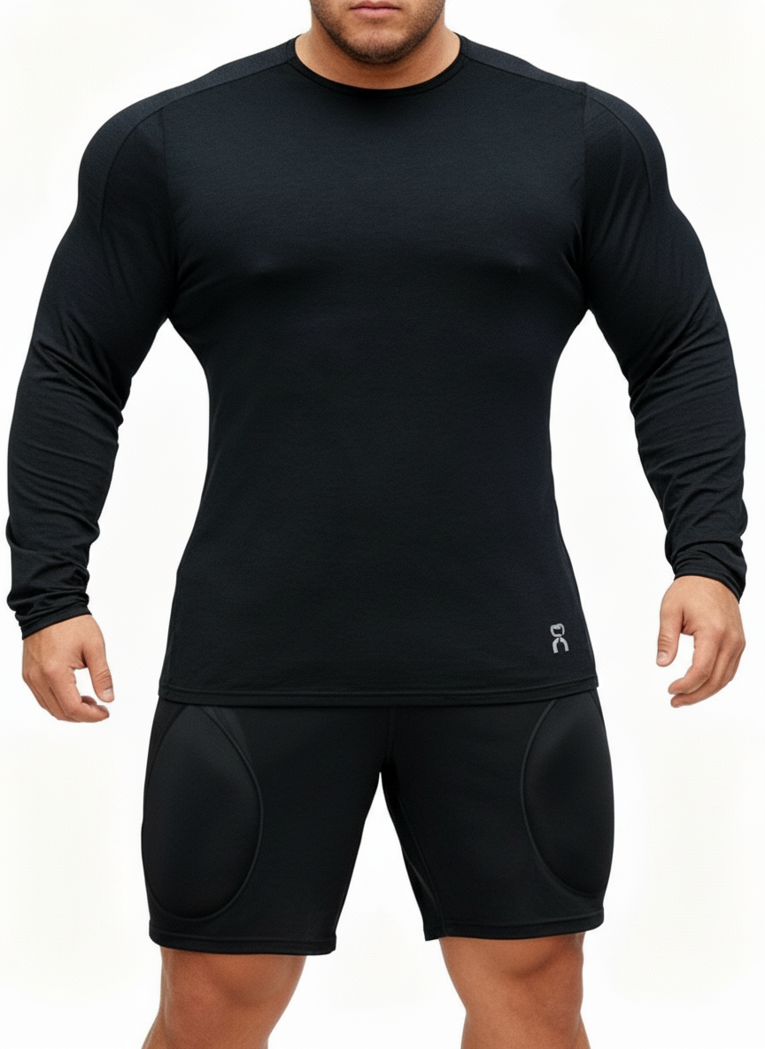 Camiseta de cuello redondo On Running ๐๐ปโโ๏ธ color gris oscuro con logo en gris claro Talla L