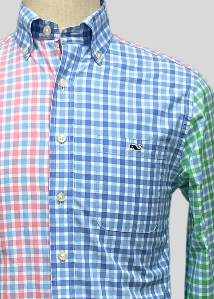 Camisa Vineyard Vines 🐳 de cuadros gingham multicolor Talla XXL Entalle Slim Fit