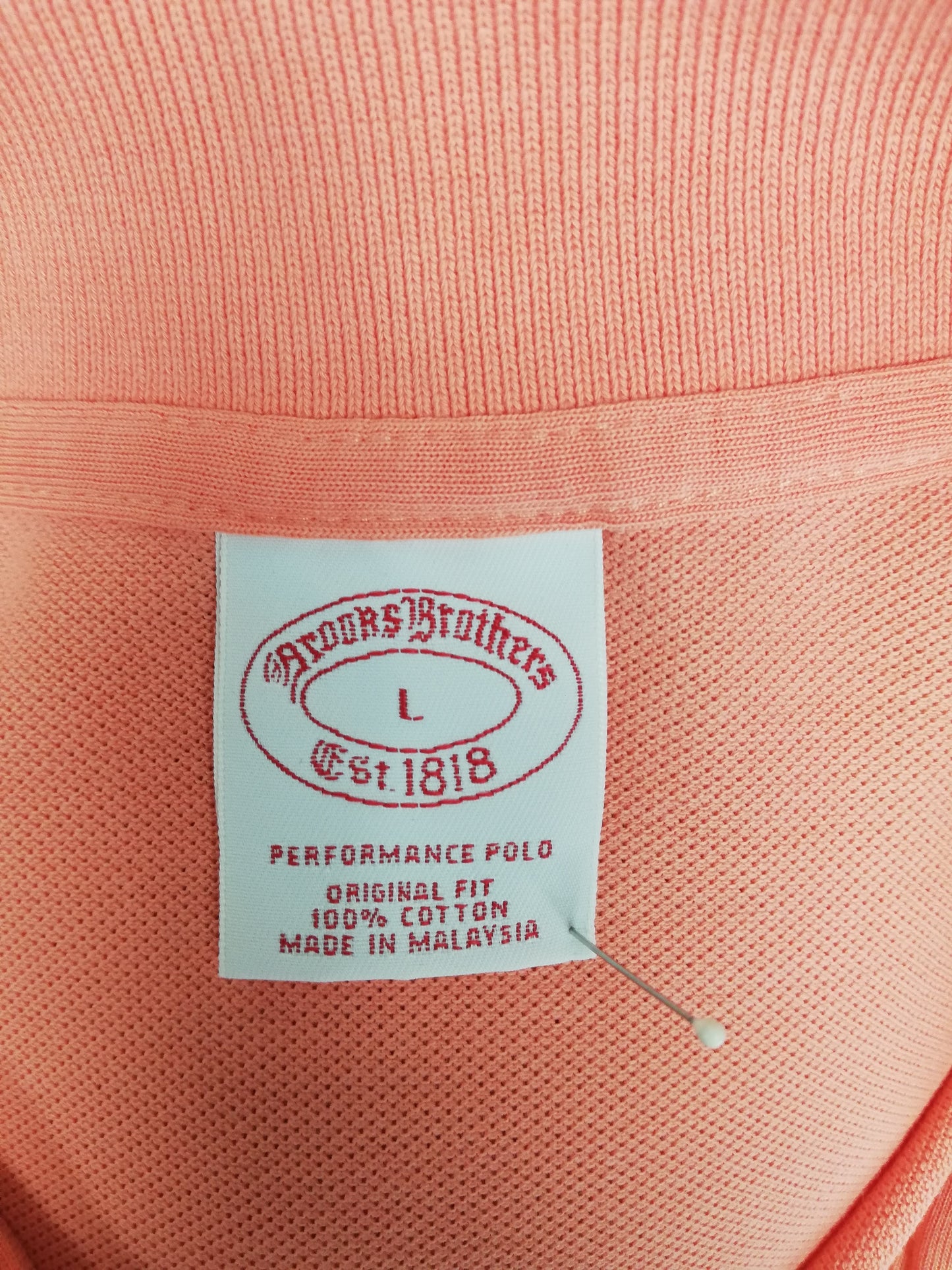 Camiseta Polo Brooks Brothers 🐑 color salmón Talla XL Entalle Regular (ver descripción)