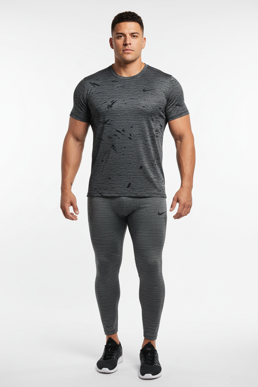 Mallas de entrenamiento Nike ✔️ Pro Dri-FIT para hombre en Color gris oscuro y logo en negro Talla XXL