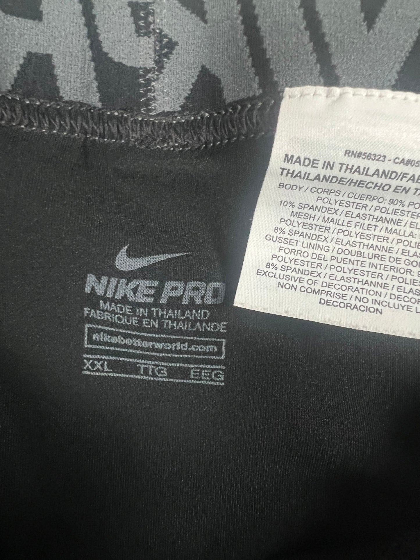 Malla de entrenamiento licra Nike ✔️ Pro Dri-FIT de 3/4 de largo para hombre en Color negro cintura gris Talla XXL