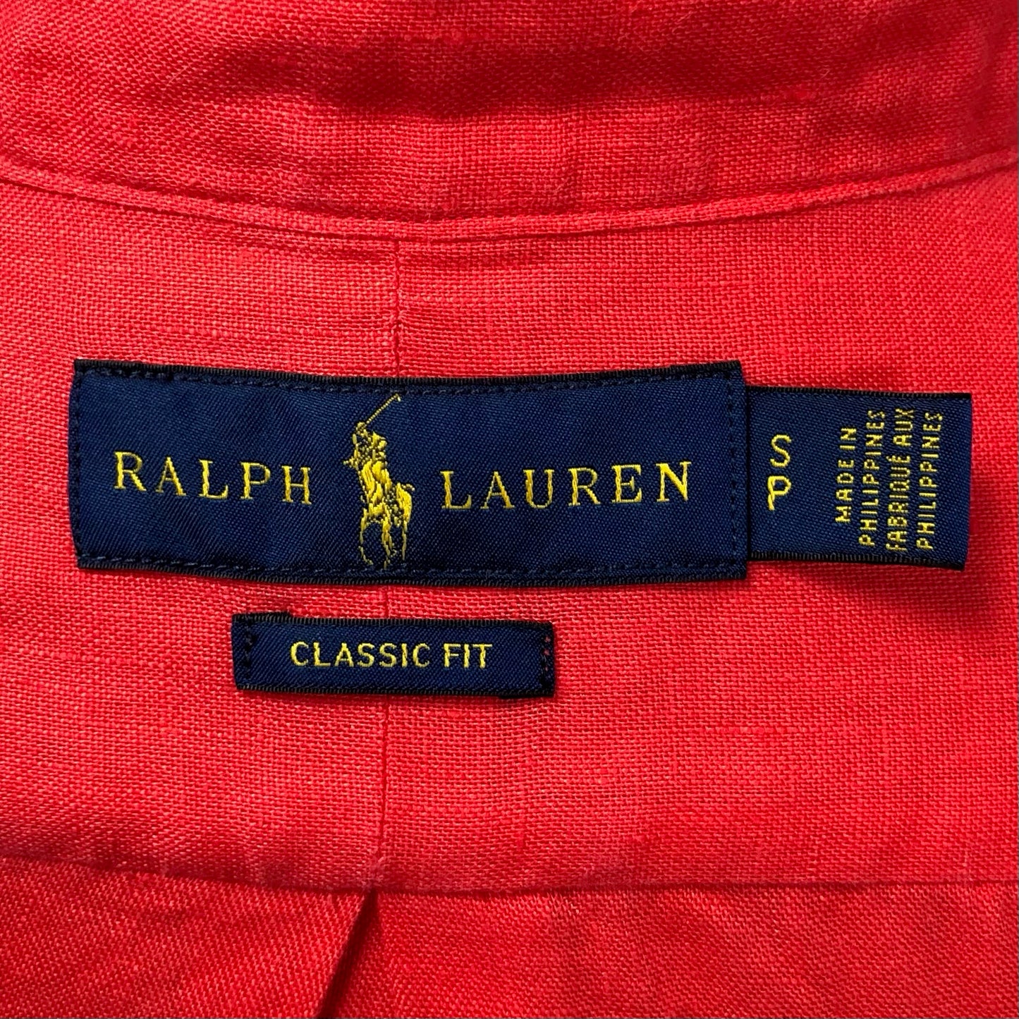 Camisa de botones Polo Ralph Lauren 🏇🏼 De Lino en color rojo Talla S Entalle Clásico