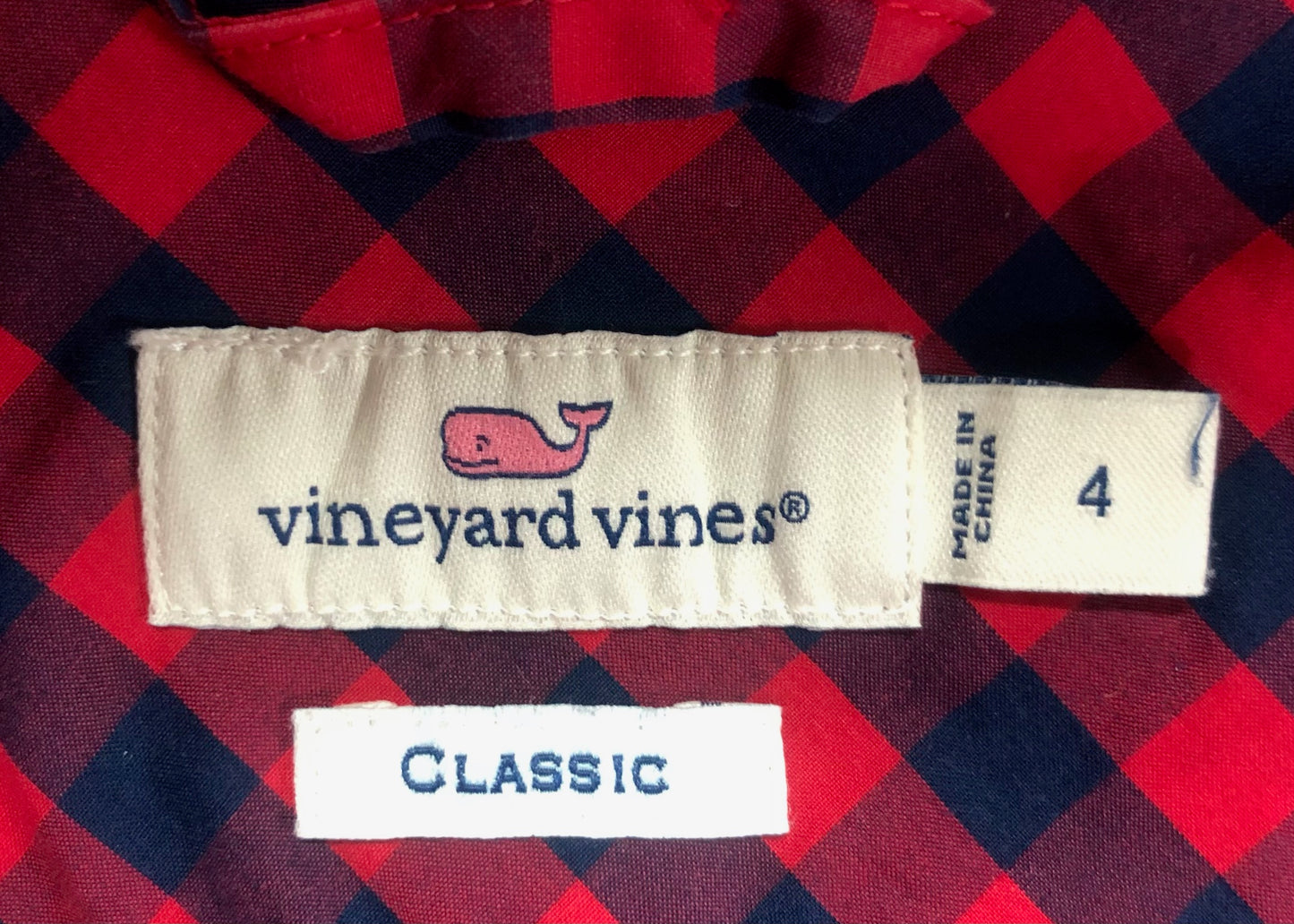 Camisa de mujer Vineyard Vines 🐳 de cuadros en rojo y azul navy Talla S (4) Entalle Clásico