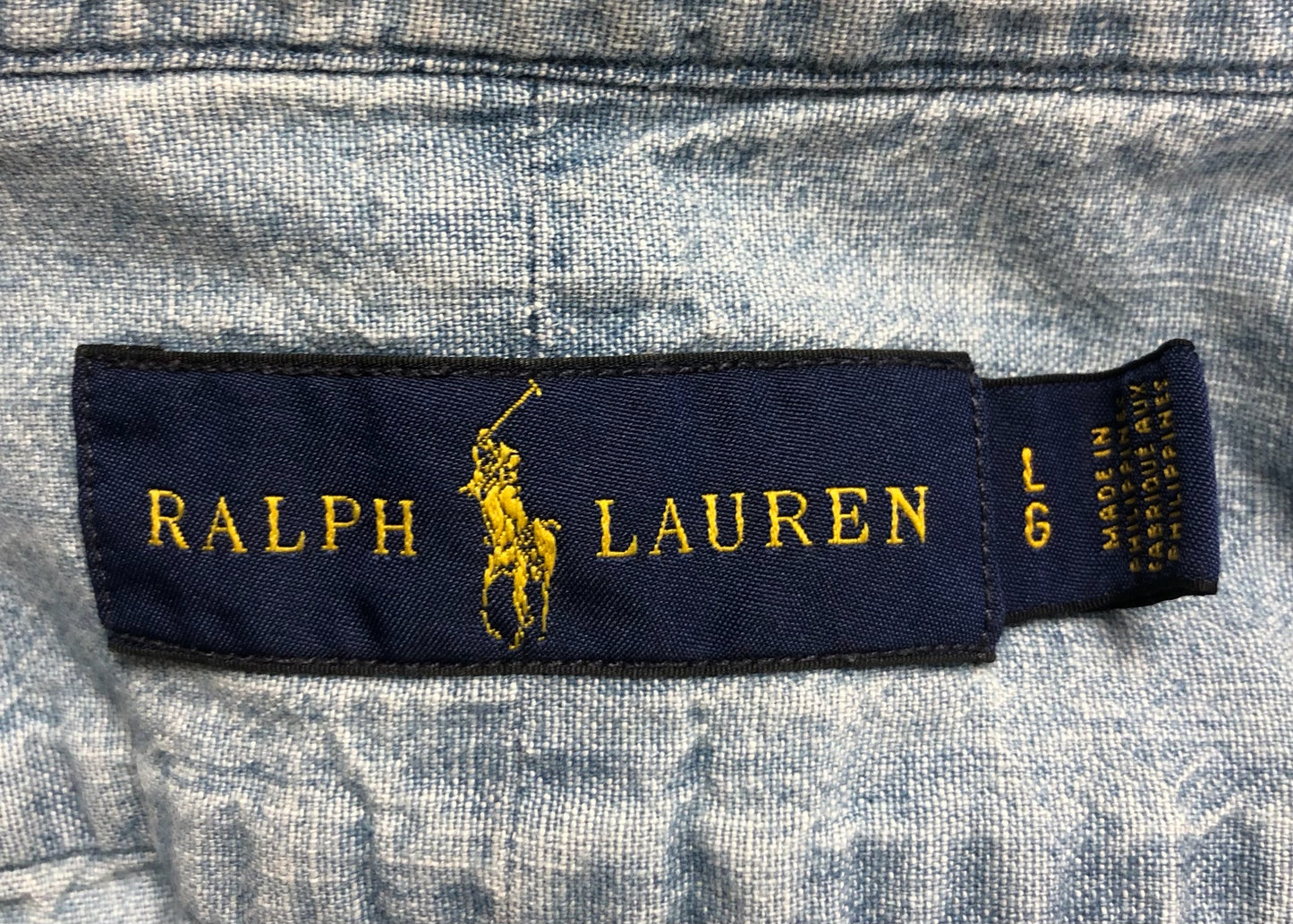 Camisa de botones Polo Ralph Lauren 🏇🏼 de jeans en color celeste Talla L Entalle Regular