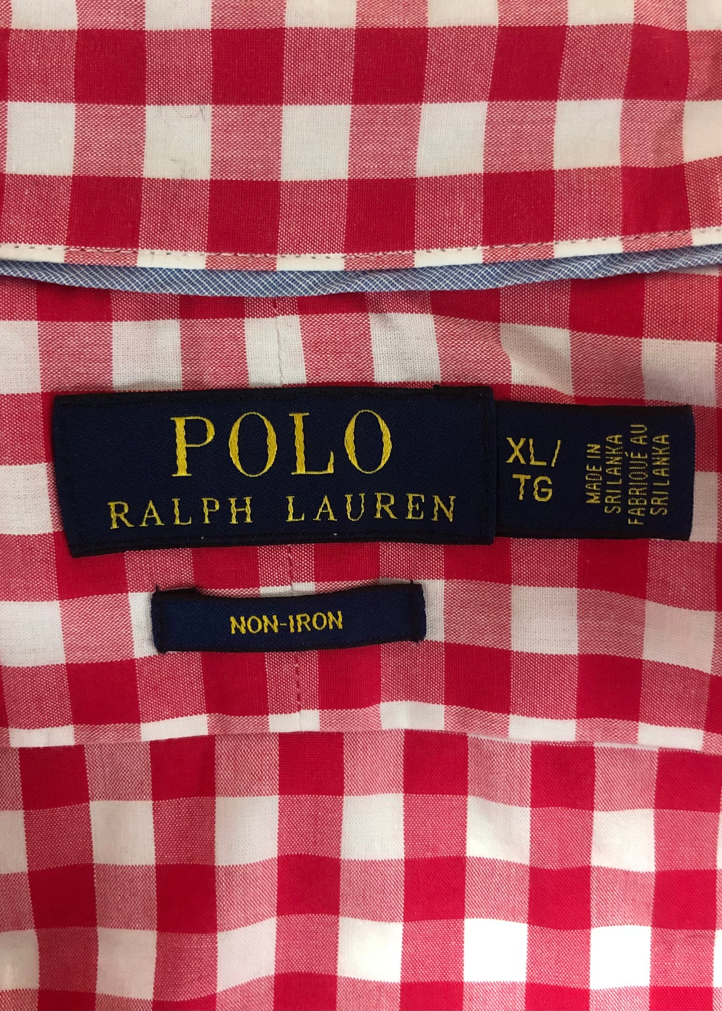 Camisa Polo Ralph Lauren 🏇🏼 de cuadros gingham rojo y blanco Talla XL Entalle Regular