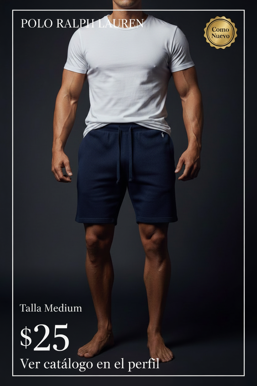 Short Lounge Polo Ralph Lauren 🏇🏼 color azul navy y logo en blanco Talla M