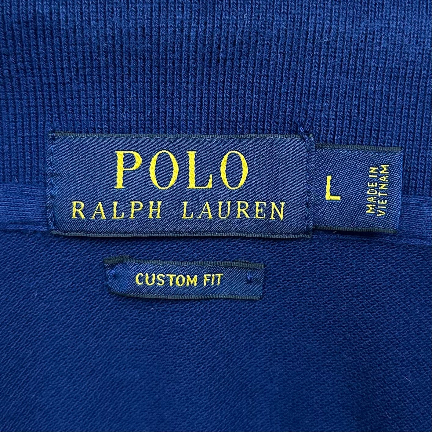 Camiseta Polo Ralph Lauren 🏇🏼 con franjas en color azul navy, verde y amarillo Talla L Custom Fit