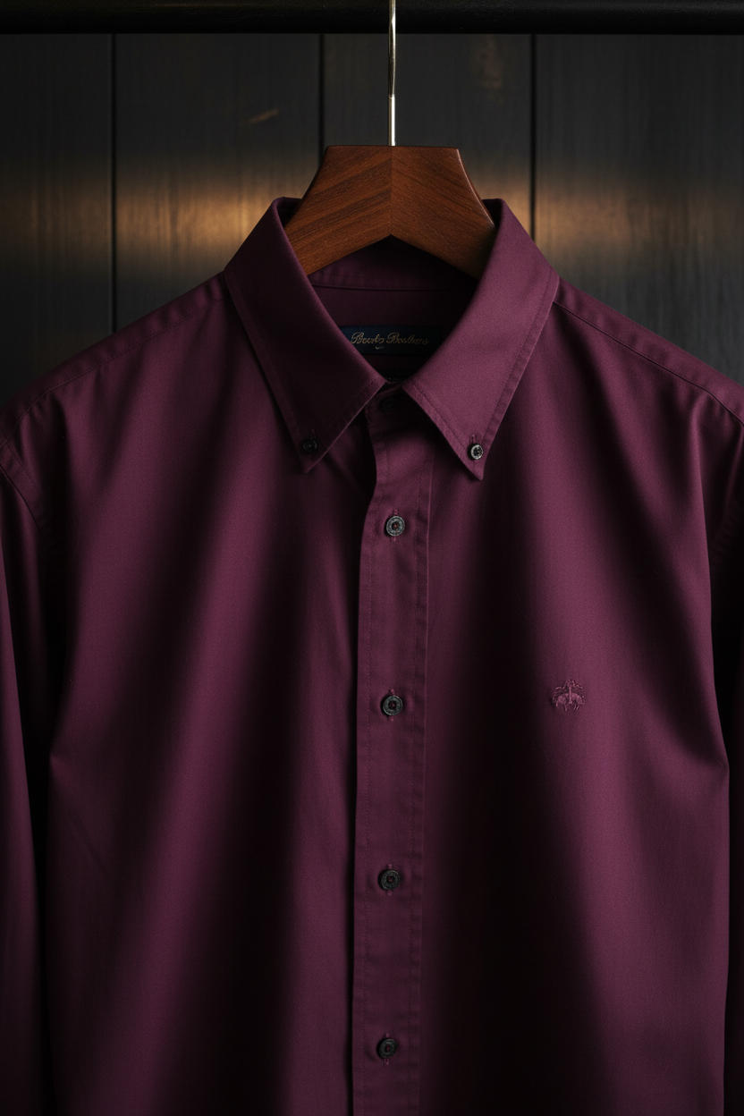 Camisa de botones Brooks Brothers 🐑 color rojo oscuro Talla XXL Entalle Regular