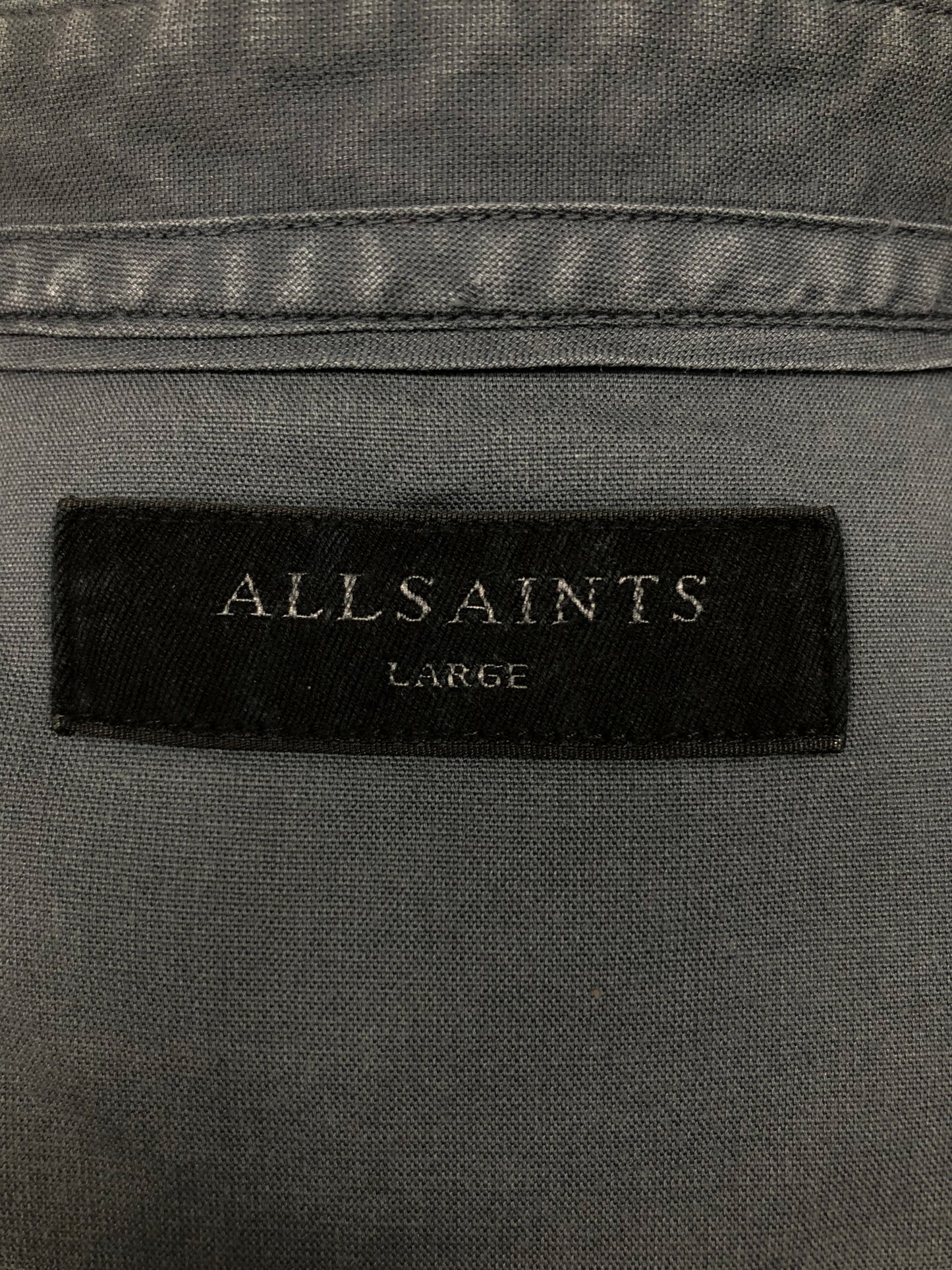 Camisa de botones Allsaints 🦌 Oxford color gris oscuro Talla L Entalle Regular