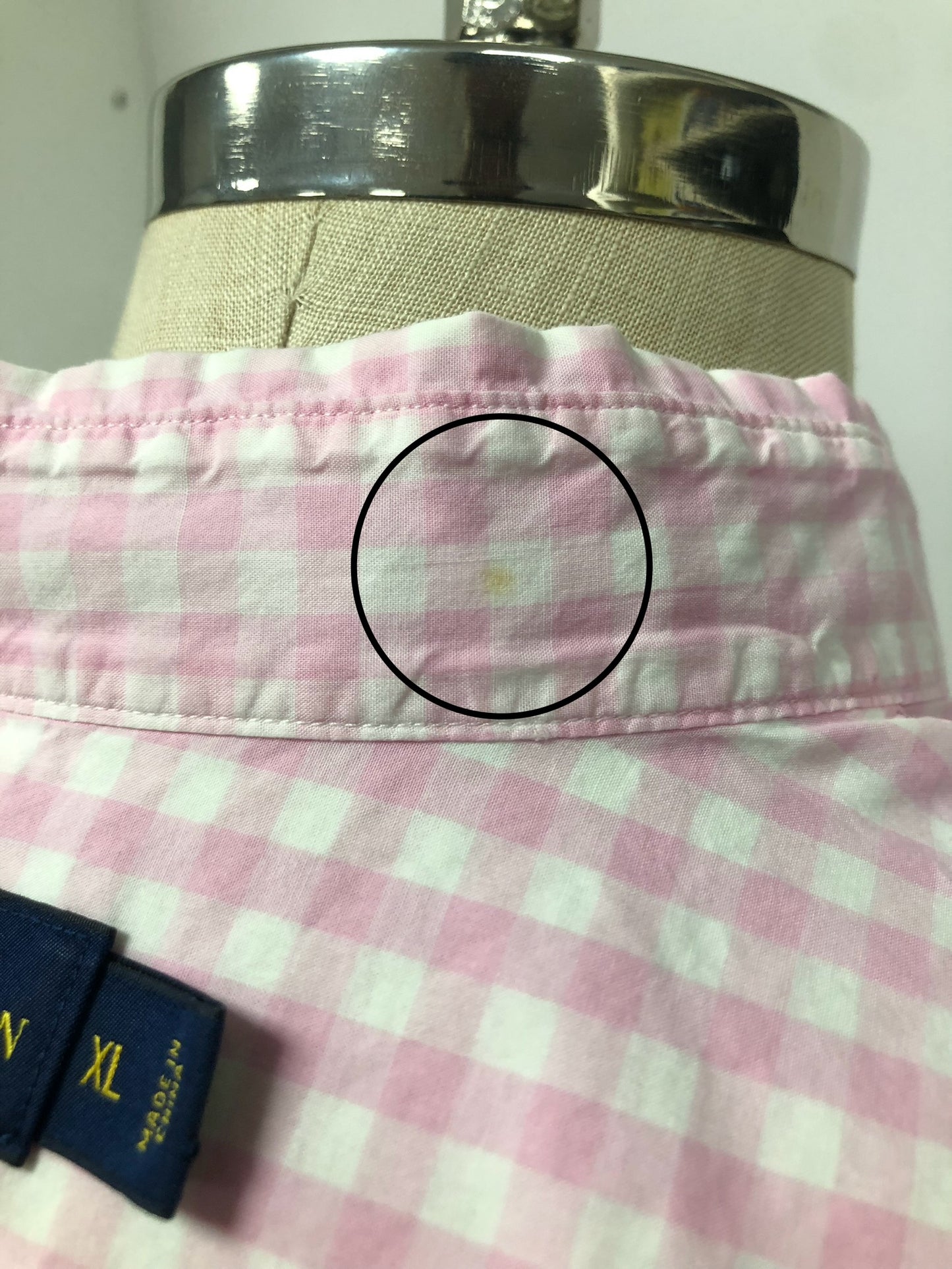 Camisa Polo Ralph Lauren 🏇🏼 con patrón de cuadros gingham rosado y blanco Talla XL Entalle Regular (ver descripción)