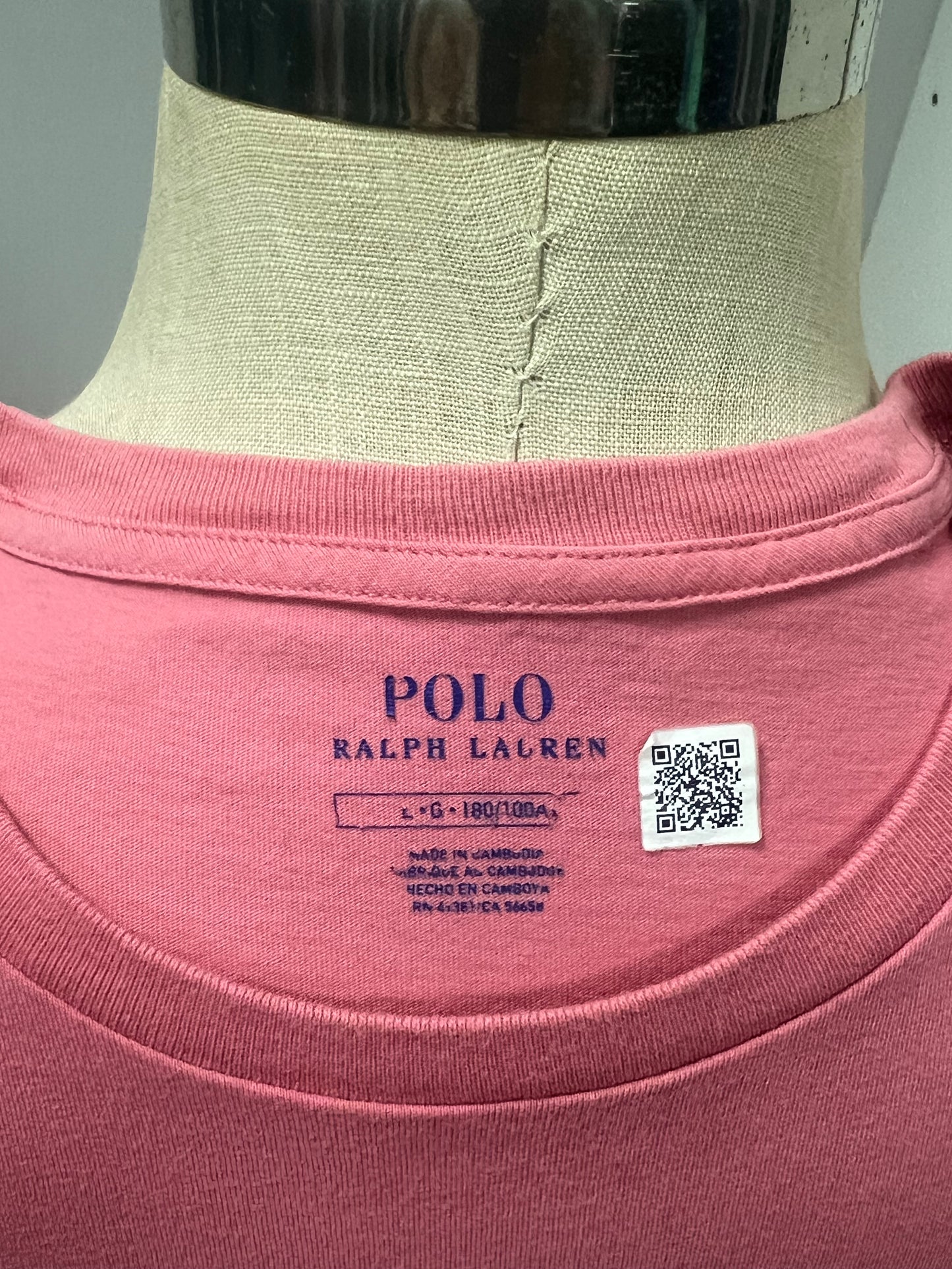 Camiseta cuello redondo Polo Ralph Lauren 🏇🏼 color rosado magenta Talla Large