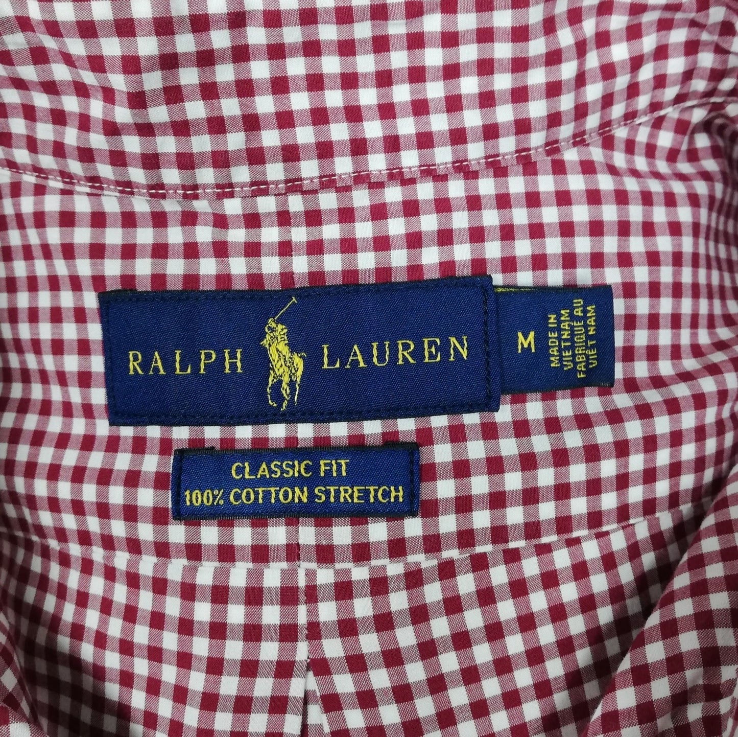 Camisa Polo Ralph Lauren 🏇🏼 con patron de cuadros gingham rojo y blanco Talla M Entalle Clásico