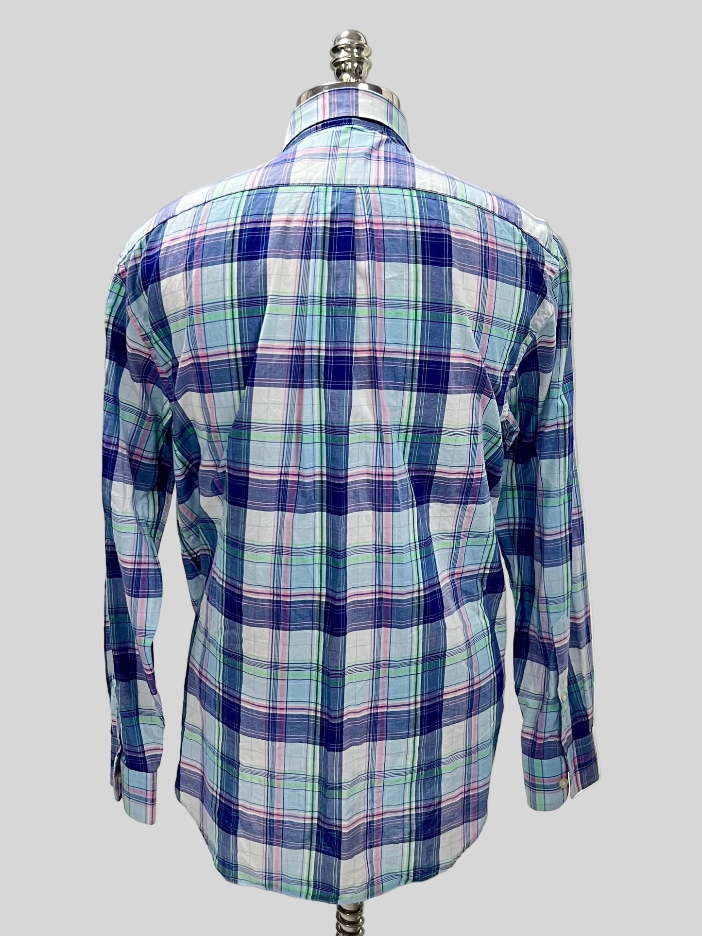 Camisa de botones Vineyard Vines 🐳 color blanco de cuadros en morado, azul y verde Talla M Entalle Clásico